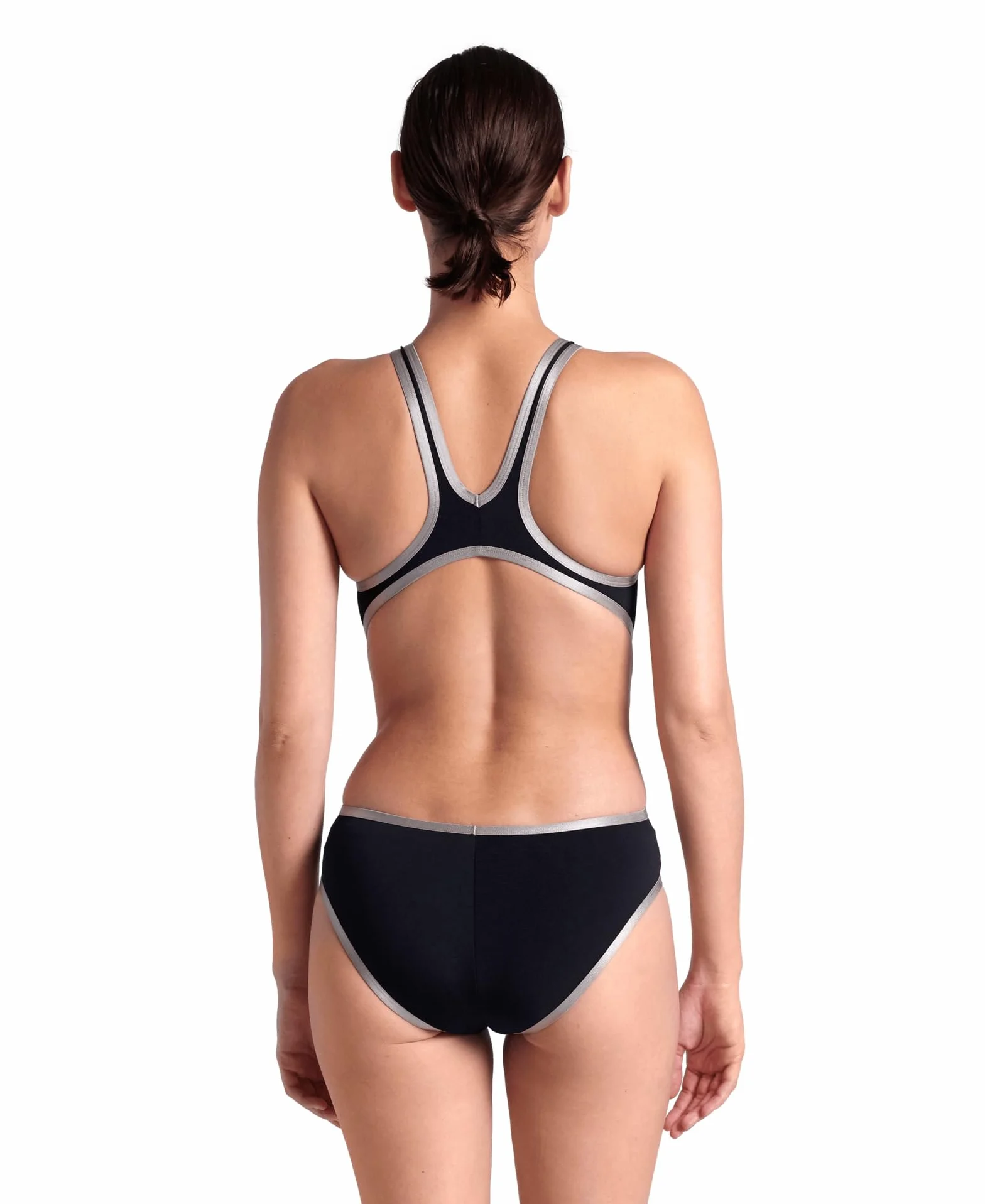 ARENA Damski Biglogo One Piece Swimsuit, Black-Silver, 38 EU