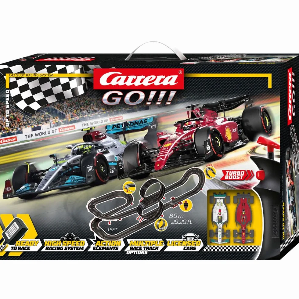 Carrera GO!!! Up to Speed zestaw torów wyścigowych I tory wyścigowe i licencjonowane slotcary | dla maksymalnie 2 graczy | dla chłopców i dziewcząt od 6 lat i dorosłych