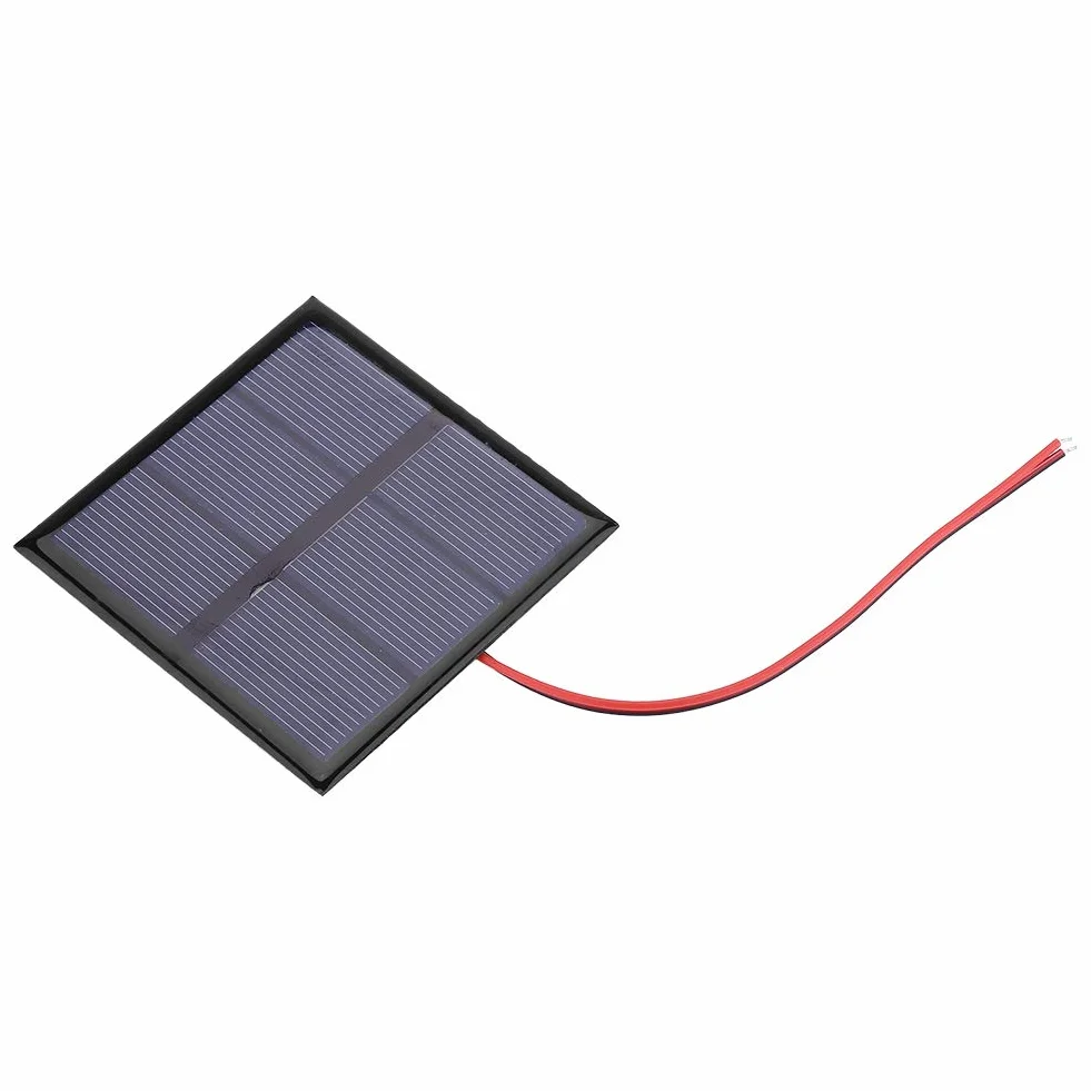 Panel Słoneczny 0,7 W 1,5 V, Mini Przenośna Ładowarka Słoneczna DIY z Ogniwem do Akumulatora 1,2 V z Przewodem, 2,76 x 2,76 Cala