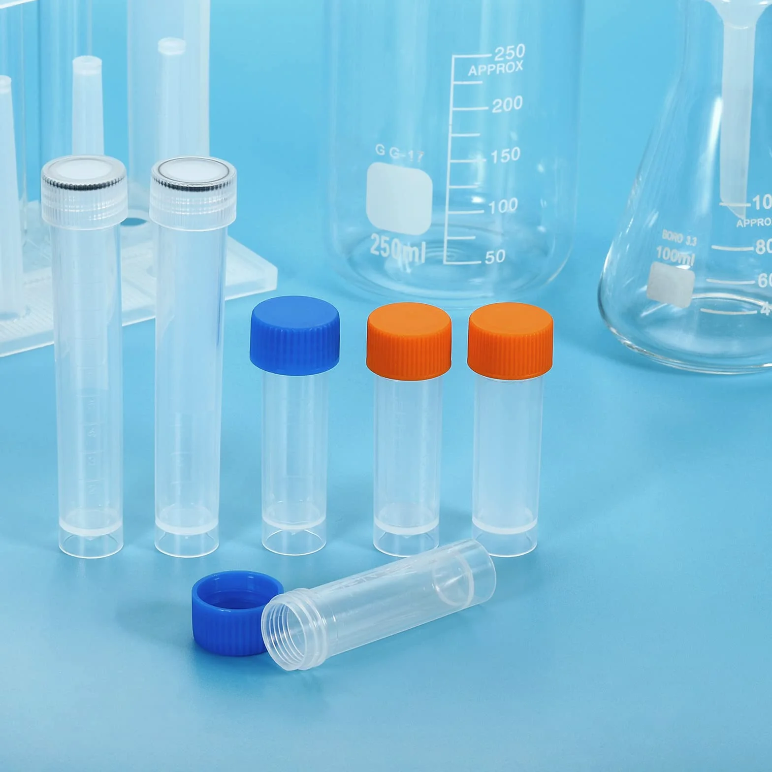 Plastikowe probówki testowe 10 ml 12 sztuk mrożone pojemniki do przechowywania laboratorium przezroczysta