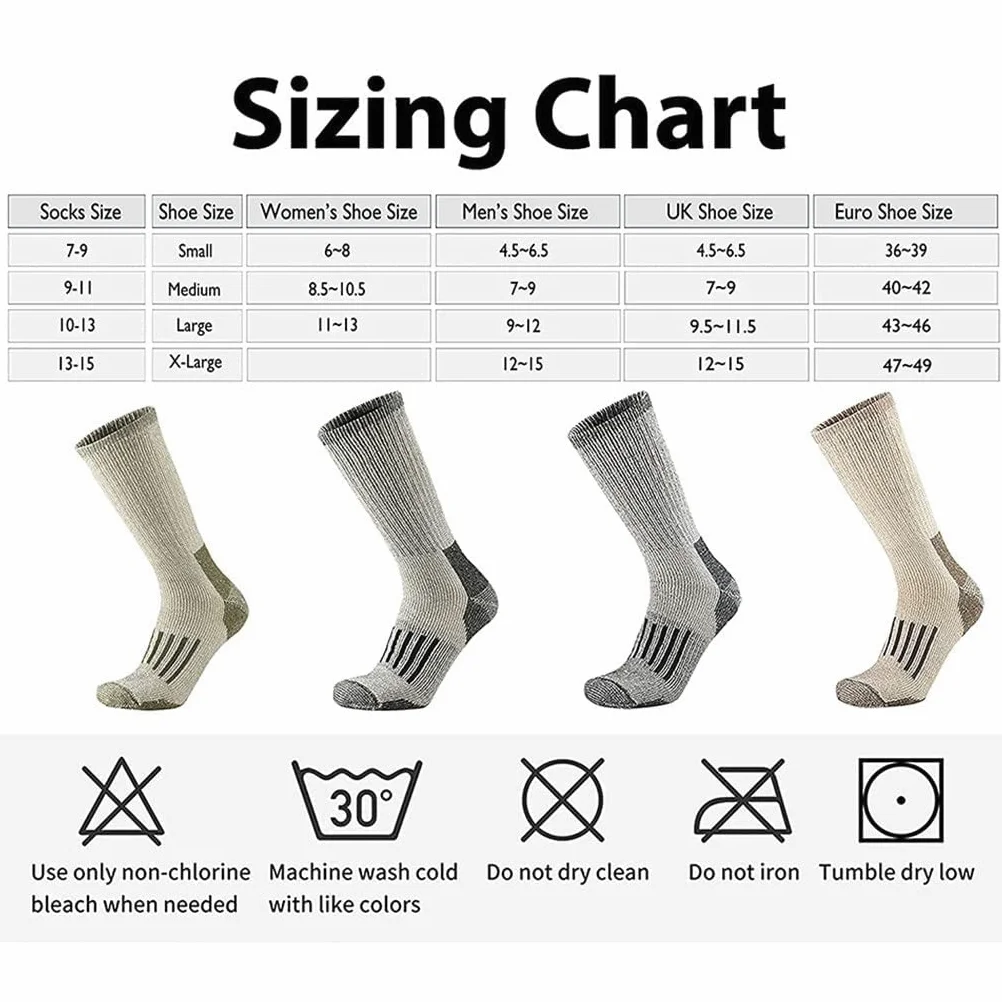 Skarpety wełniane dla mężczyzn zagęścić ciepłe piesze wycieczki Skarpety Crew Wool Sports Skarpety Euro Rozmiar 40-45 (Kolor: C Rozmiar: 4 pary) (Color : B, Size : 4 Pairs)