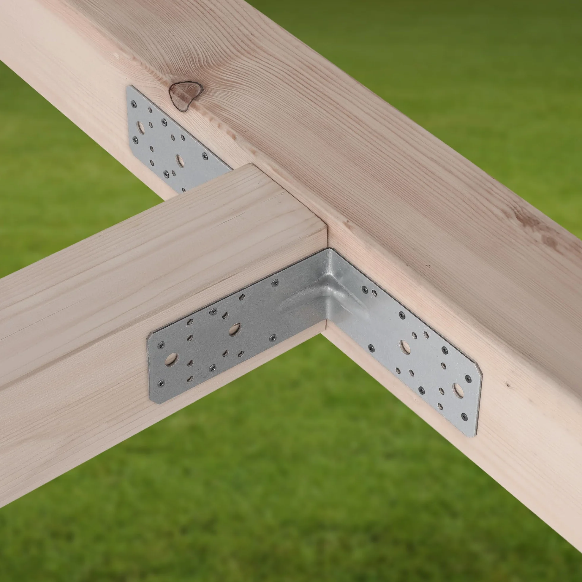 KOTARBAU® 12 szt. Kątownik Ciesielski - Łącznik Budowlany - 150 x 150 x 65 mm - Stal ocynkowana - z Przetłoczeniem - Nierdzewny
