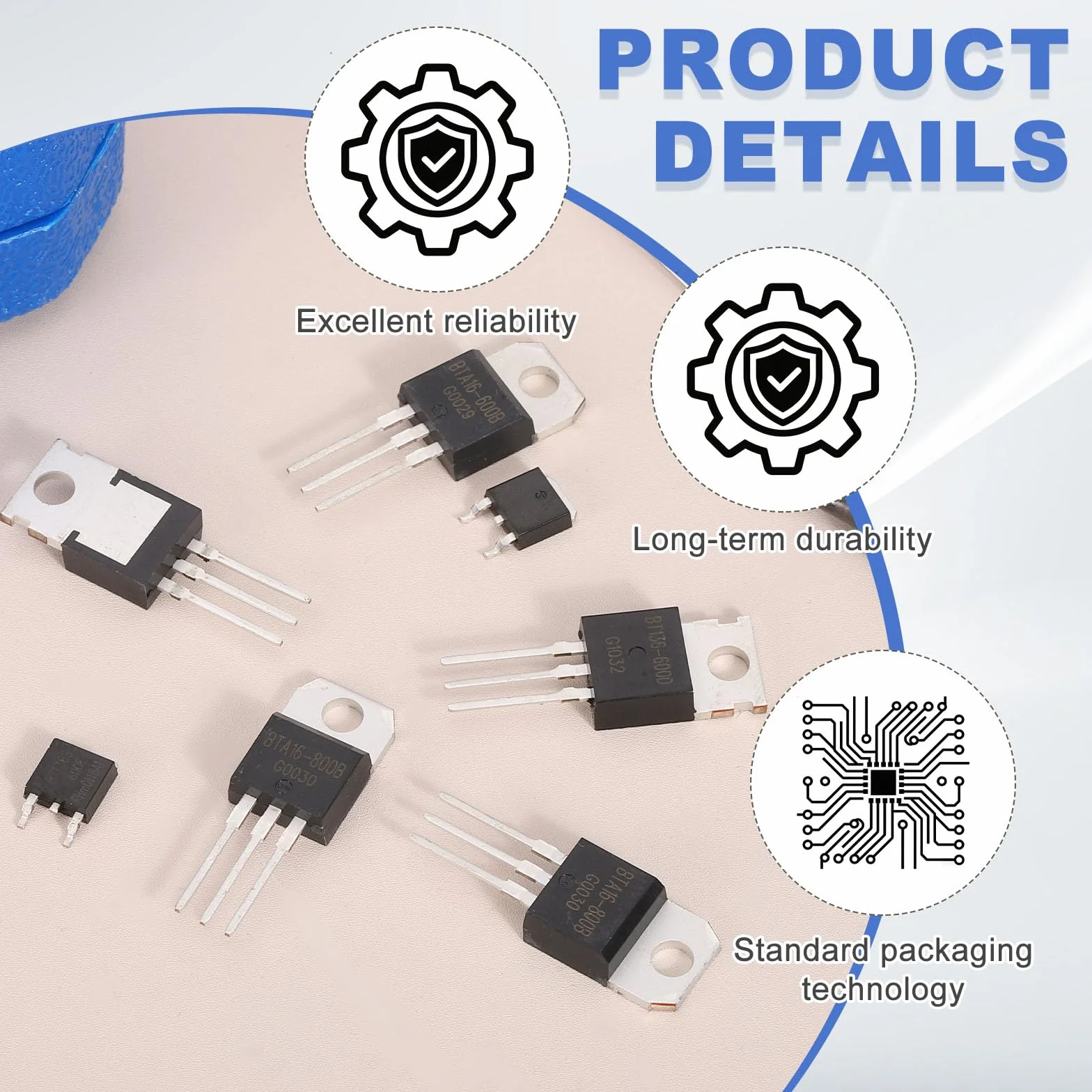 QUARKZMAN 5 szt. tyrystor dwukierunkowy BTA16-800B TO-220 800V 16A prostowniki sterowane szyną do instrumentów elektronicznych inteligentne urządzenia domowe drony