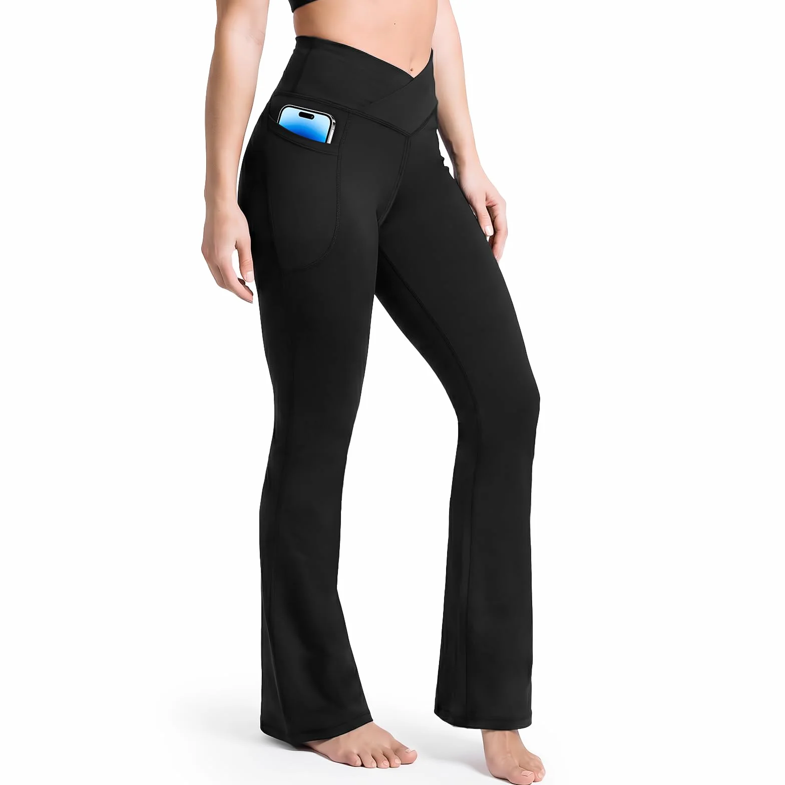 Damskie spodnie do jogi/spodnie do jogi bootcut siłownia legginsy z wysokim stanem spodnie do jogi legginsy kompresyjne do biegania lekkie sportowe legginsy treningowe spodnie do biegania