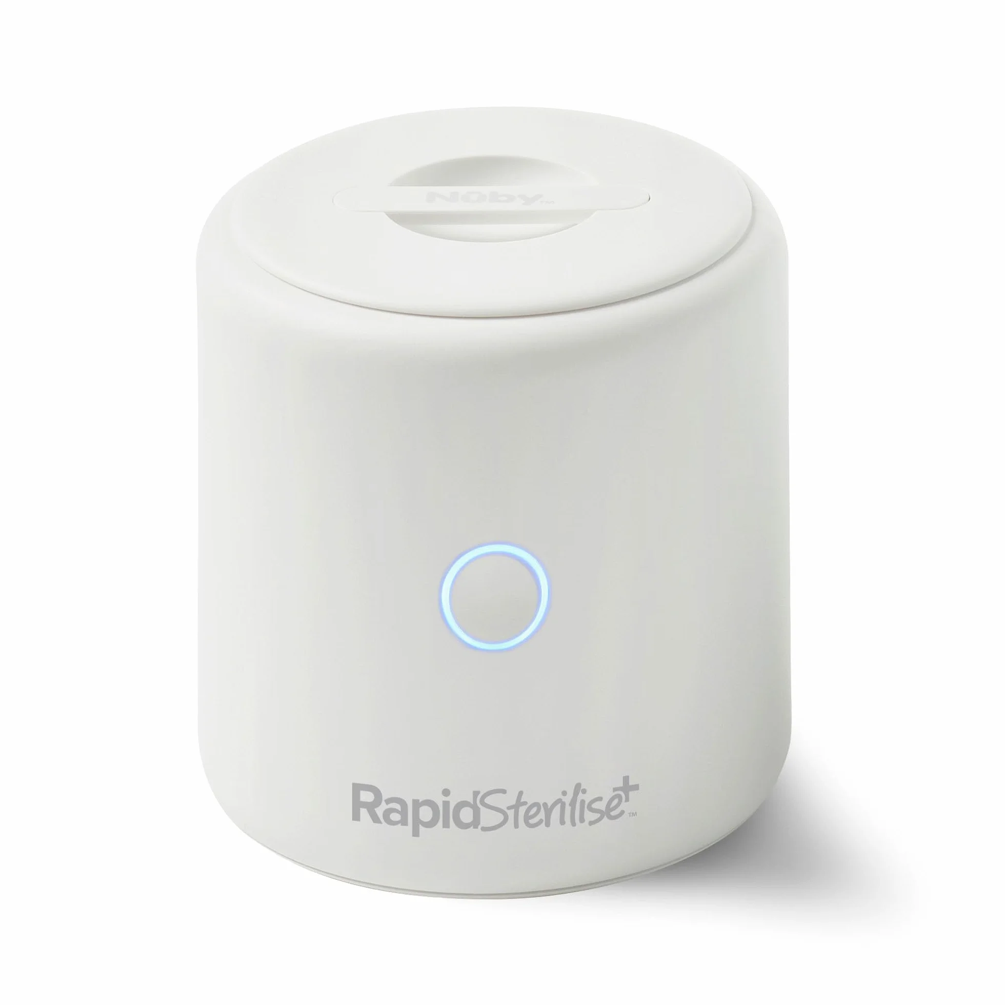 Nuby RapidSterilise+ przenośny sterylizator UV dla niemowląt, stworzony dla RapidBottle i RapidCool - 30 zastosowań na ładowanie, ładowanie przez USB, automatyczne wyłączanie, zabija 99,9% bakterii w