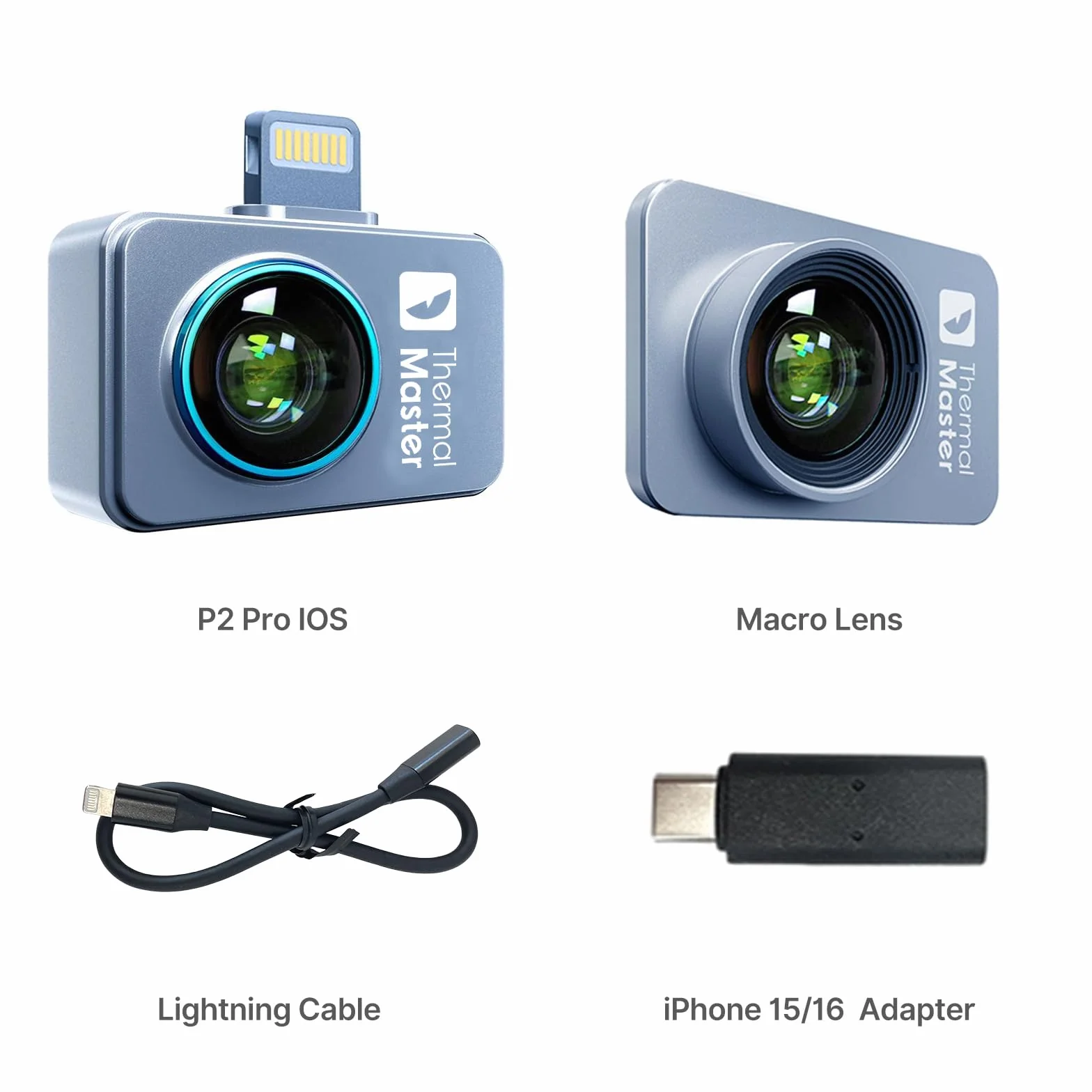 P2 Pro kamera termowizyjna iPhone, kamera na podczerwień z obiektywem makro Super IR rozdzielczość 512 x 384, 15 x zoom, kamera termiczna pasuje do iPhone Series (w zestawie 15/16)