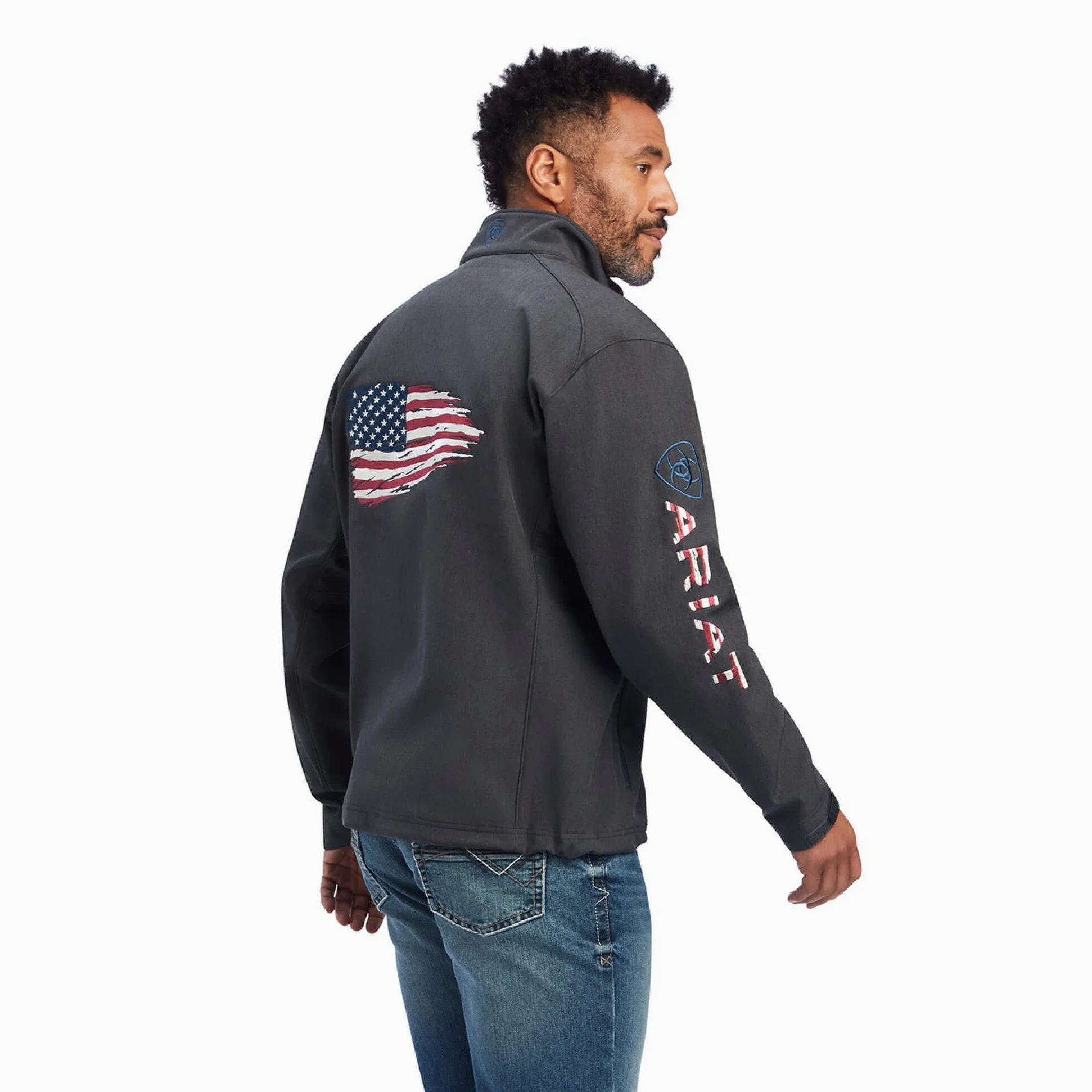 ARIAT Logo 2.0 Patriot Wodoodporna kurtka softshellowa Płaszcz, Węgiel, L Mężczyźni, Węgiel, L