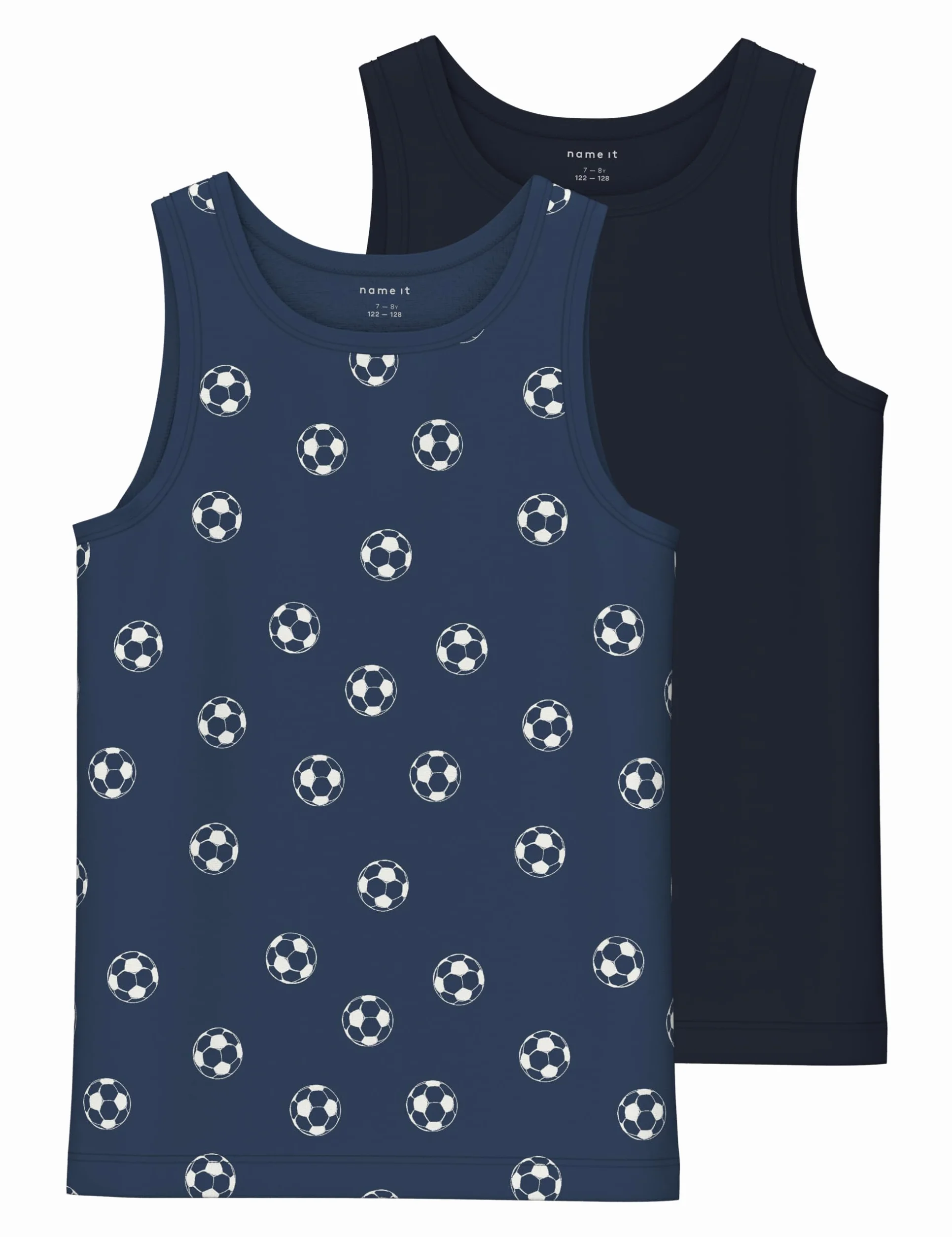 NAME IT Podkoszulek Chłopcy Nkmtank Top 2p Dark Denim Football Noos