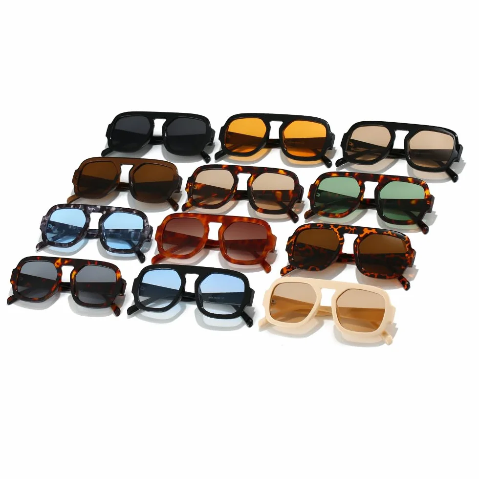YAMEIZE Kwadratowe okulary przeciwsłoneczne retro 70S UV400