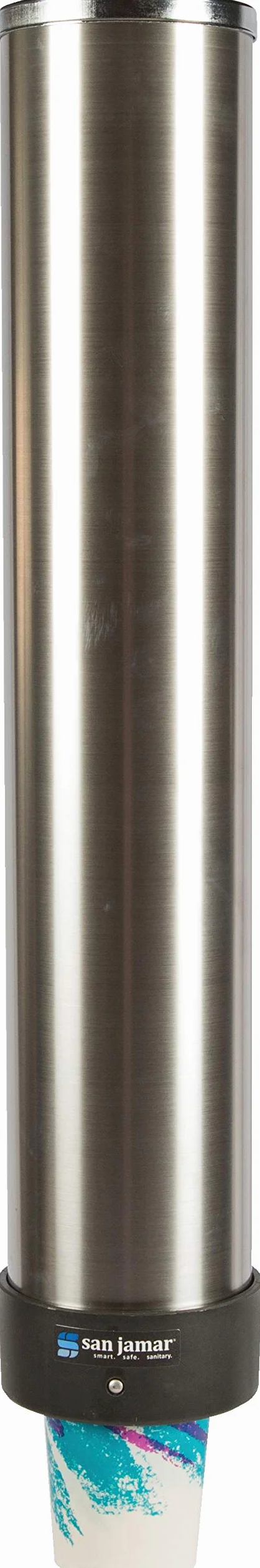 San Jamar C3400P kubek do napojów ze stali nierdzewnej do wyciągania, rozmiar kubka, 350-710 ml, średnica krawędzi 70-98 mm, długość rury 597 cm