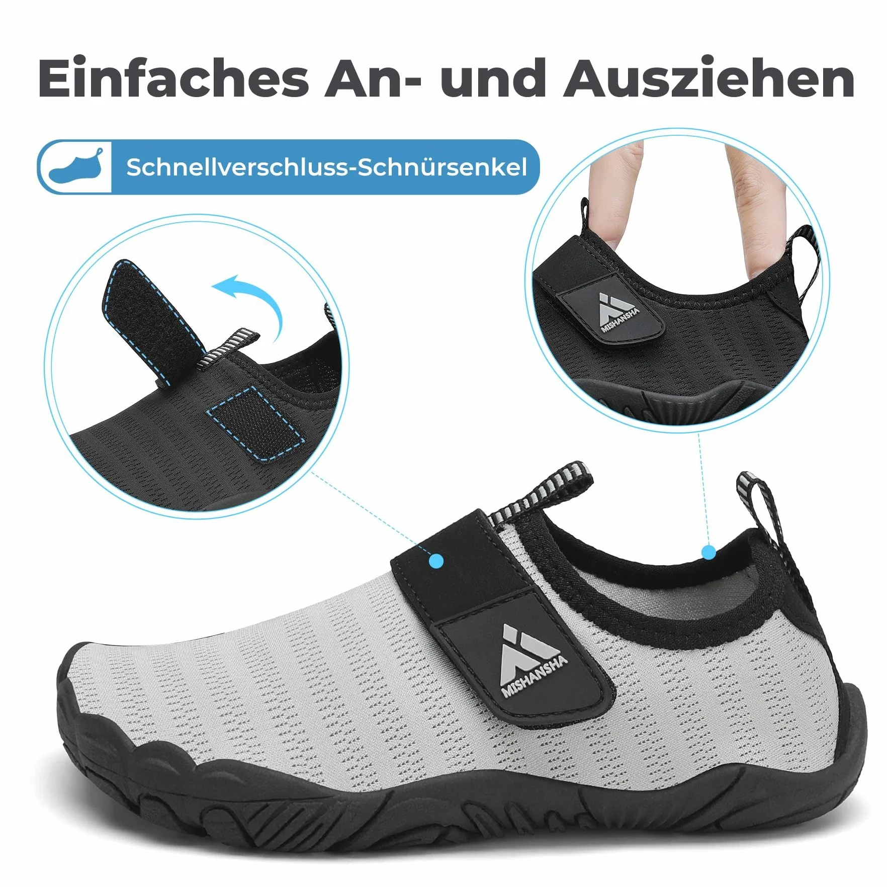 Mishansha Buty do wody, szybkoschnące, chłopięce, antypoślizgowe, do nurkowania, na plażę, do surfingu, rozmiar 24-35 EU