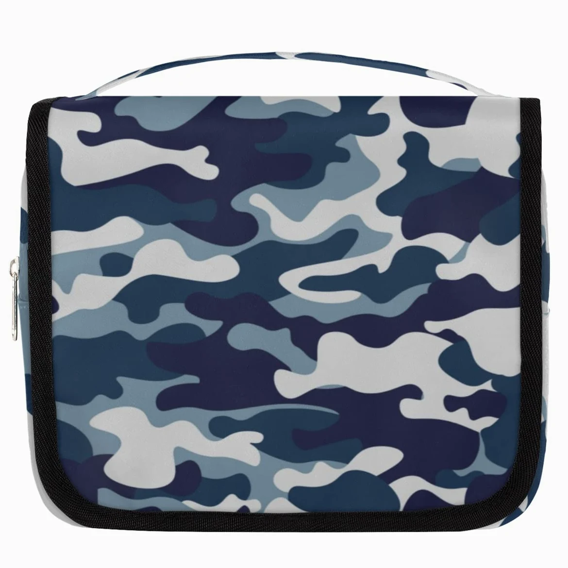 Kamuflaż podróżna kosmetyczka niebieski kamuflaż torba do mycia torba unisex wiszące przybory toaletowe organizer na kosmetyki, wielobarwny, Jeden rozmiar