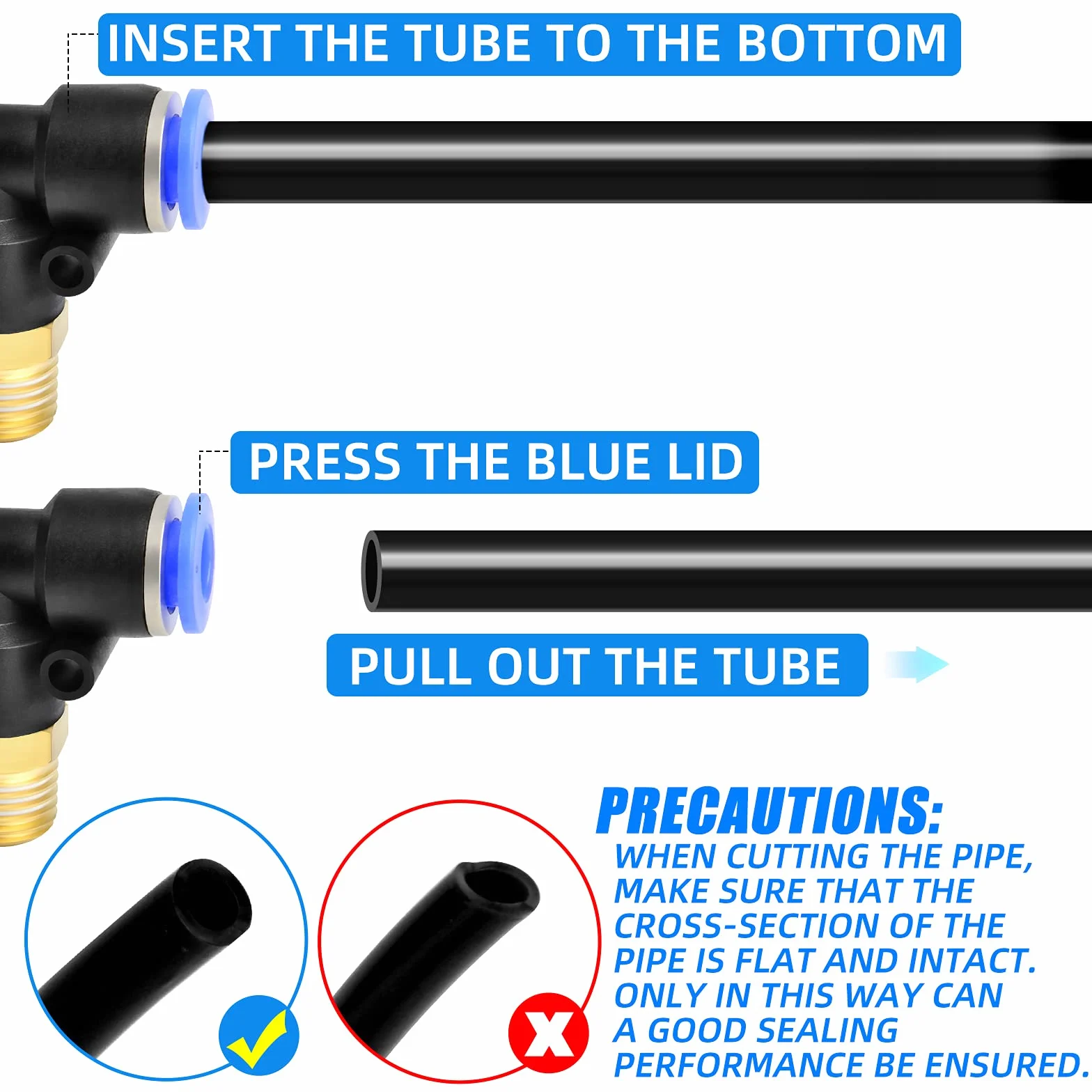 10 szt. 8 mm Tube AD x 1/8 BSP męski Elbow Push to Connect Fittings (PL8-01)