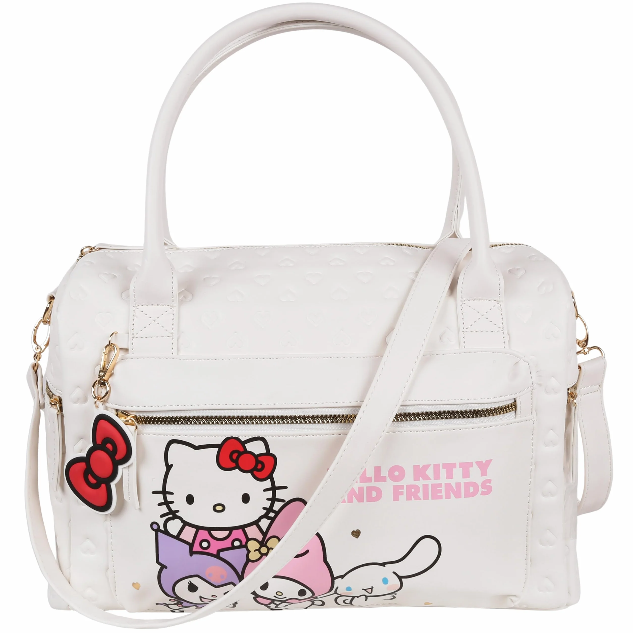 Hello Kitty torba podróżna, torba turystyczna, torba weekendowa na zamek, biała 38x26x16 cm