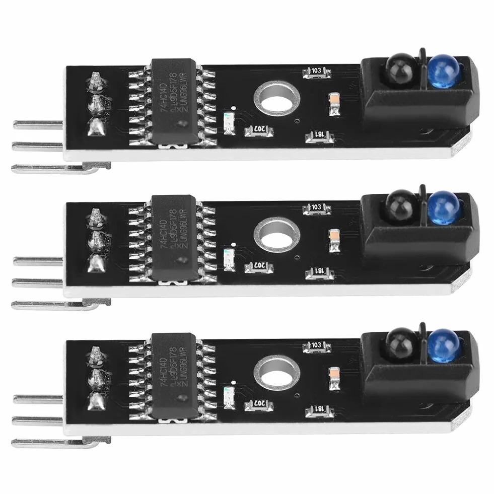 3Pcs 1 Channel Infrared Reflection, Ir Reflectance Sensor Tracking Sensor Module Tcrt5000 Tracking Sensor Module Smart Car Black/White Line Detection
