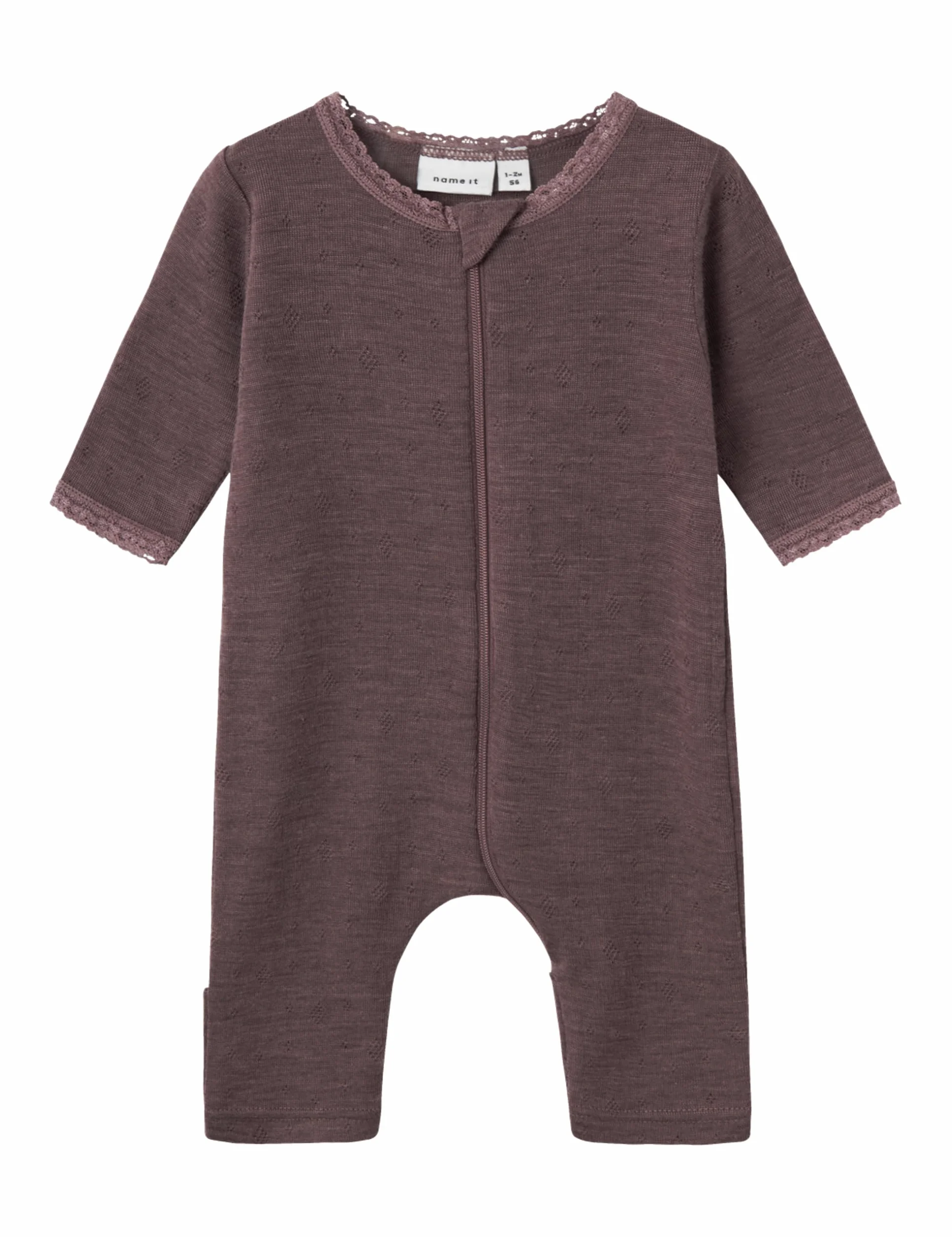 NAME IT śpioszki Niemowlęta - dziewczynki Nbfwang Wool Needle Nightsuit Solid Noos