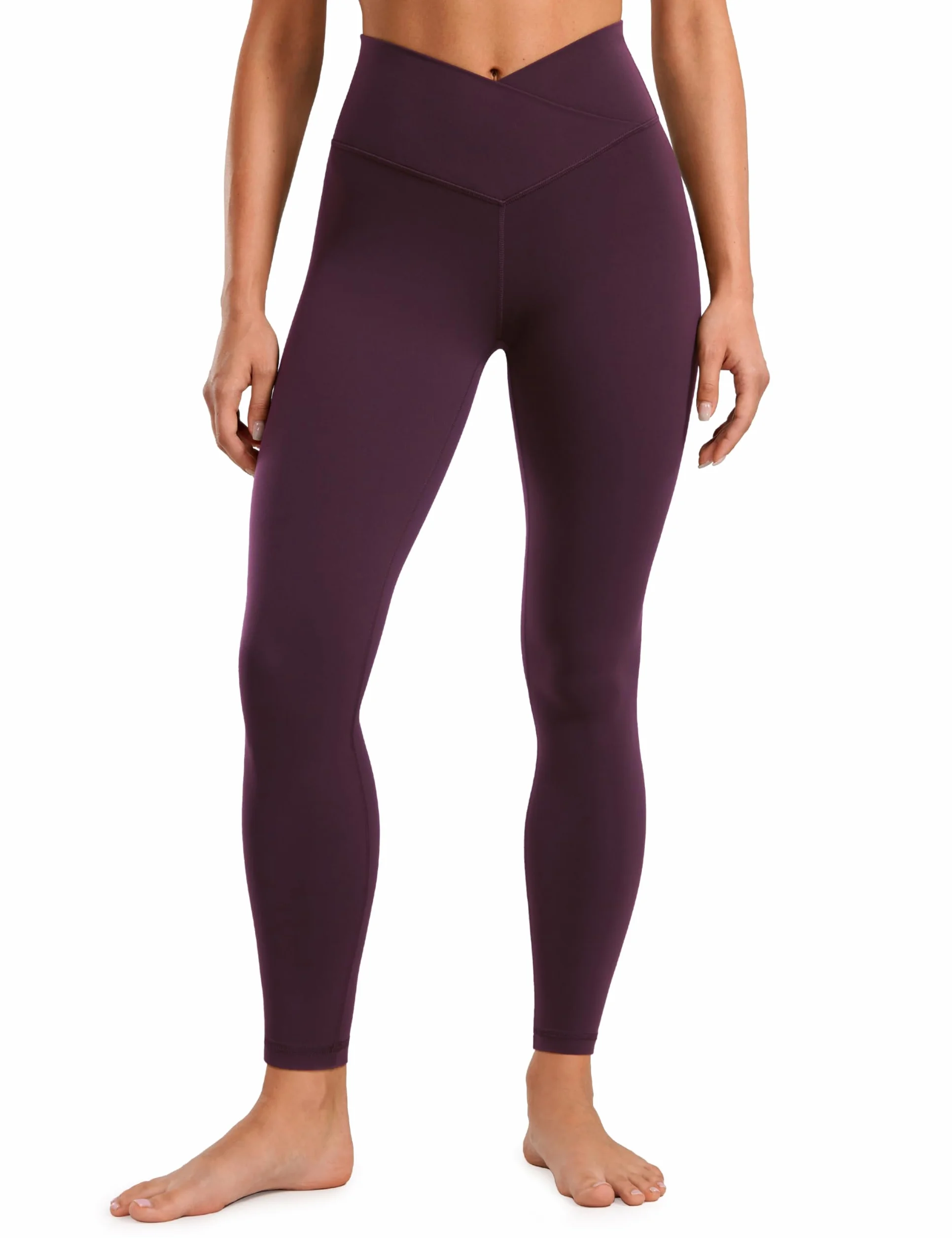 CRZ YOGA Damskie legginsy Butterluxe Cross Waist Workout 28 cali - V Crossover High Waisted Gym Athletic Yoga