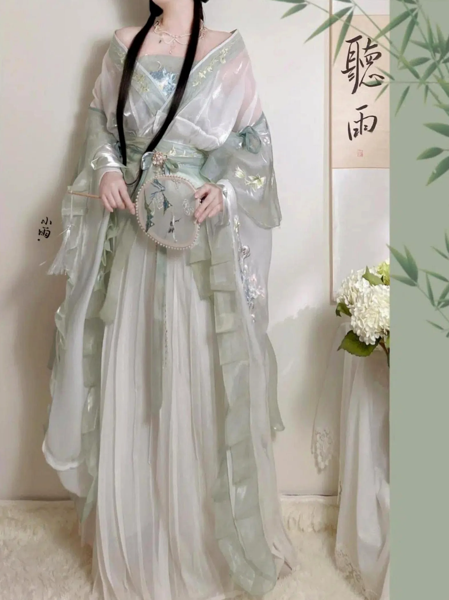 Chińska sukienka Hanfu dla kobiet starożytne tradycyjne haftowane zestawy Hanfu karnawał wróżka kostium cosplay zielona sukienka do tańca Hanfu