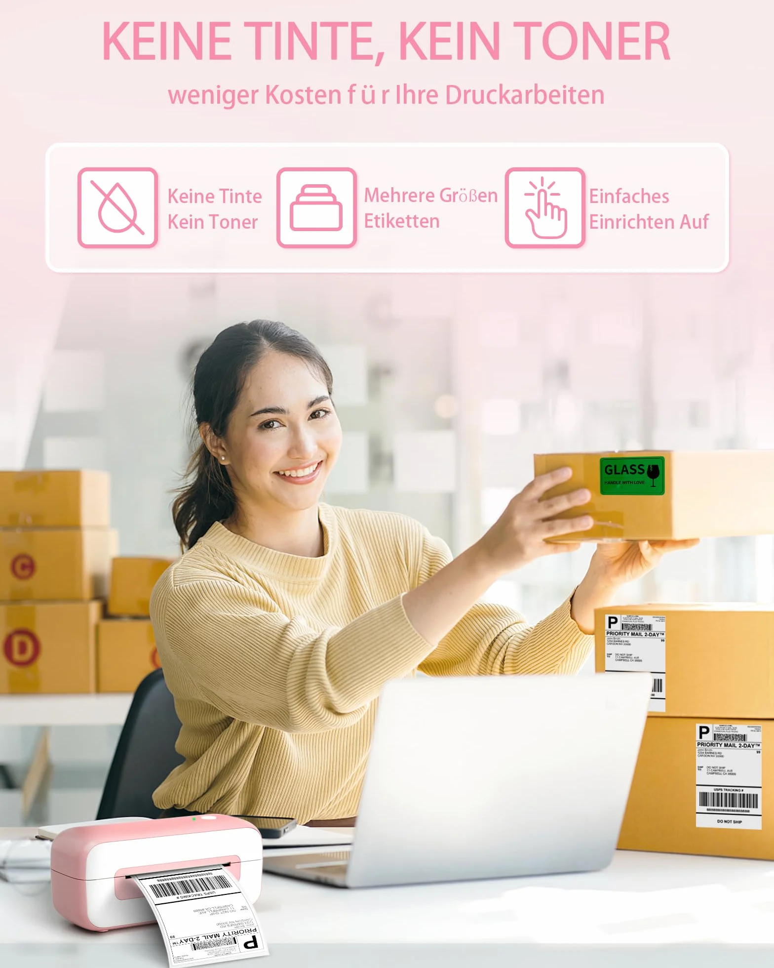 Itari Drukarka etykiet, drukarka termiczna do paczek wysyłkowych - etykiety wysyłkowe drukarki, etykiety, etykiety, etykiety z kodami kreskowymi, drukarka do Amazon Ebay Shopify Zalando Otto DHL