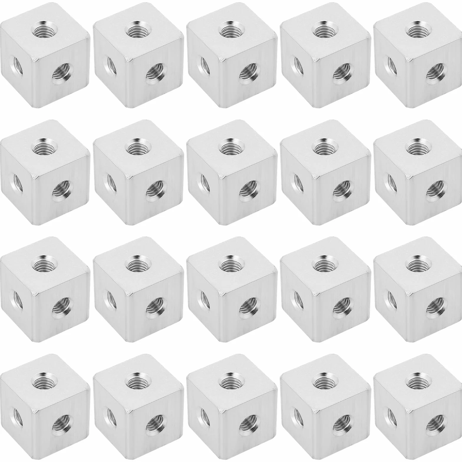 20 szt. złącze sześcienne M3 profil aluminiowy sześciokątny kwadratowy blok mocujący do mocowania płyty akrylowej sprzęt oświetleniowy 10x10x10mm