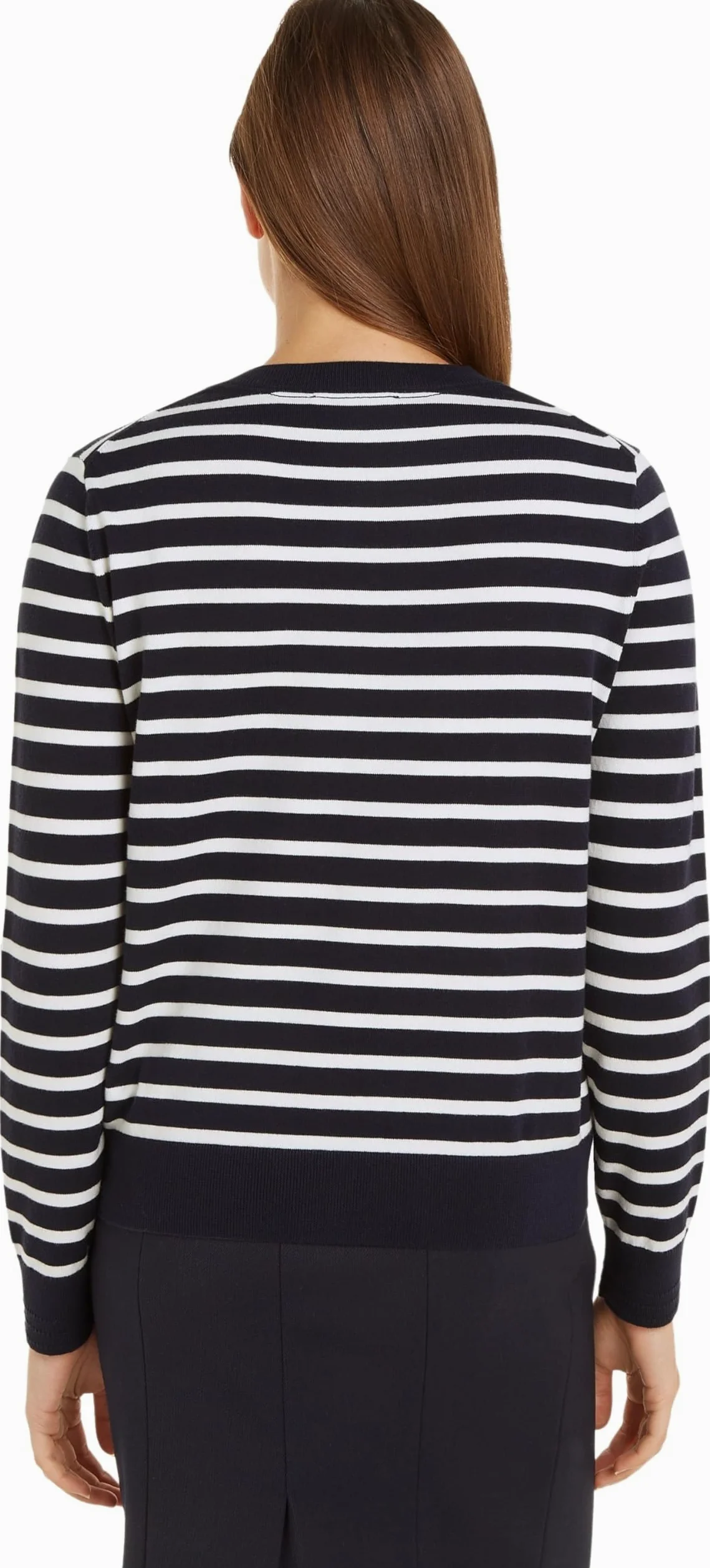 Tommy Hilfiger Damski sweter z dzianiny z dżerseju, Pustynne niebo/kość słoniowa płatek, S