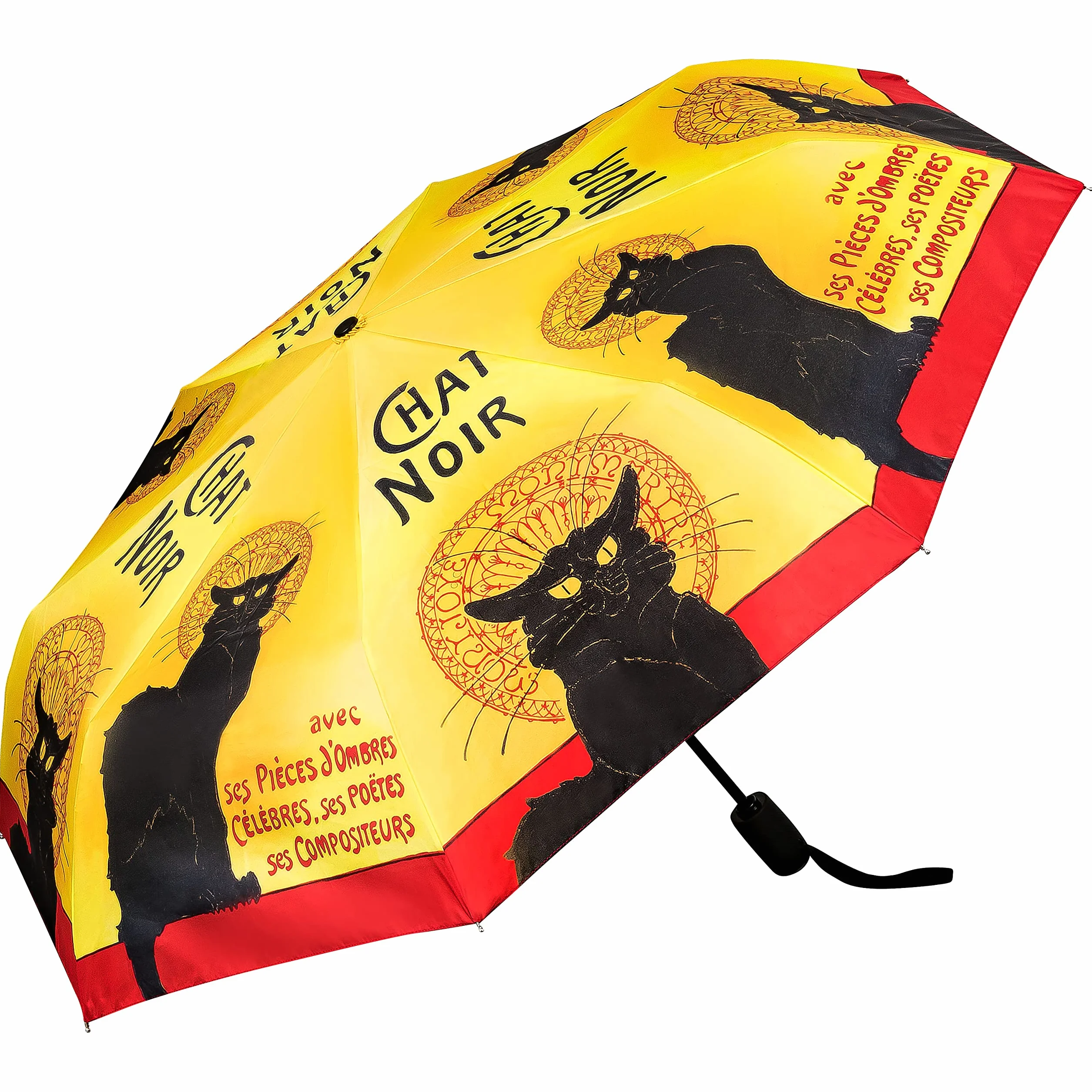 VON LILIENFELD parasol kieszonkowy Chat Noir wiatroodporny automatyczny