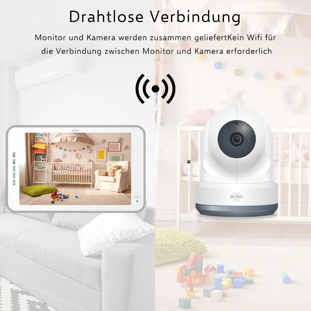 ELRO BC4000 Baby Monitor Royale Full HD niania elektroniczna z ekranem dotykowym 12,7 cm i aplikacją