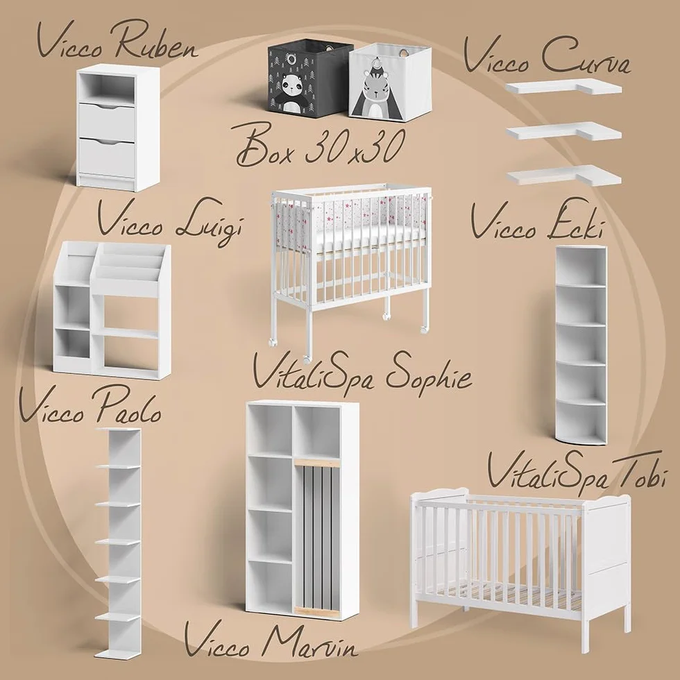 Vicco Przewijak dla dziecka "Lena", Biały, 75.2 x 101.5 cm, convertible en commode standard après la période de change