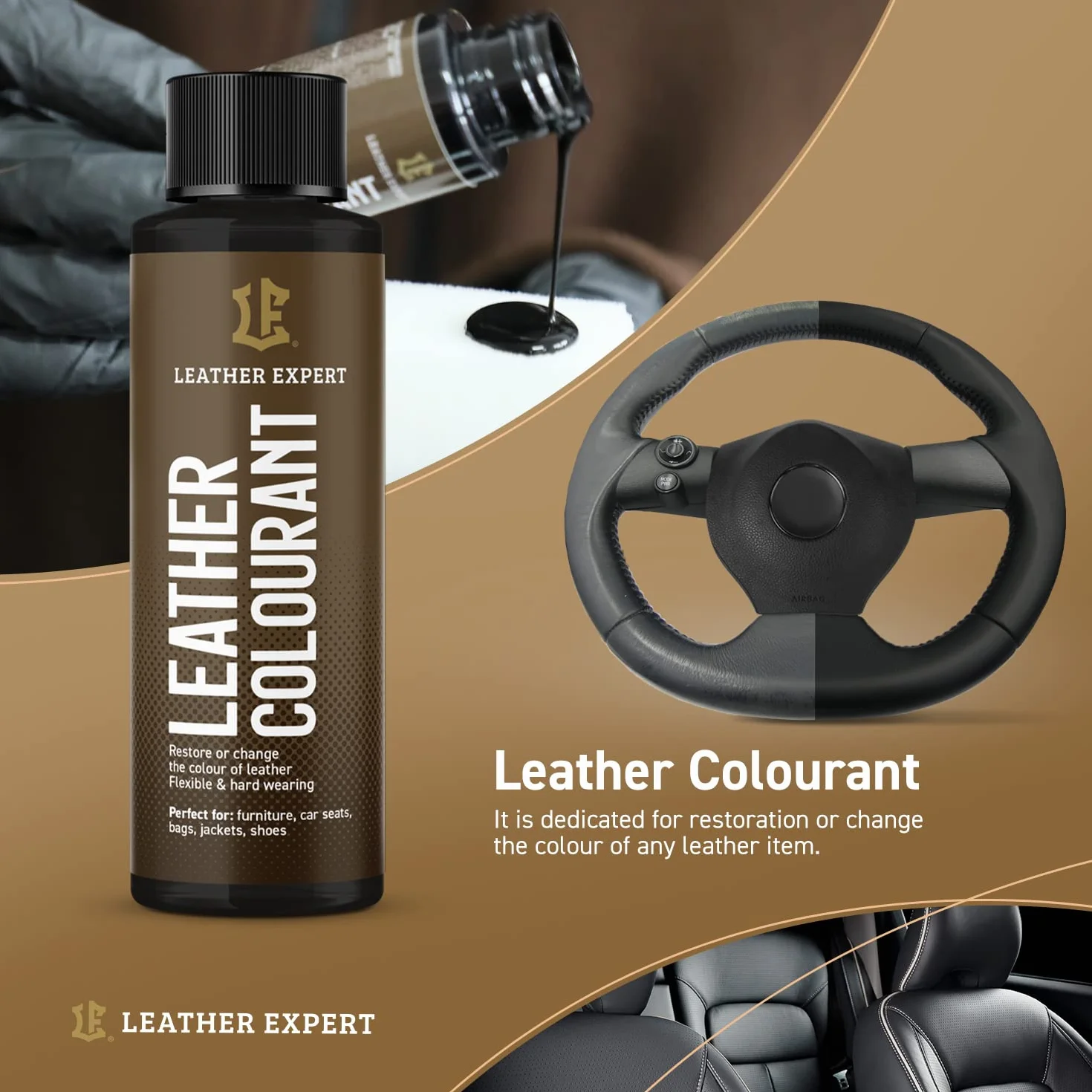 Barwnik Do Skór Leather Expert Ciemny Brąz 50 ml