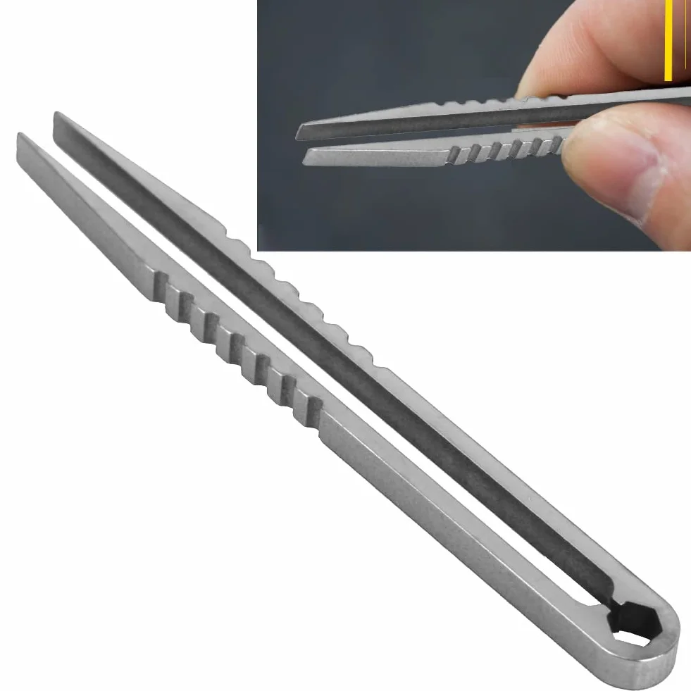 Pinceta EDC, Pinceta ze Stopu Tytanu, Mini Pinceta, Przenośna Pinceta ze Stopu Tytanu EDC Outdoor Camping Travel Mini Tool (Oryginalny kolor)