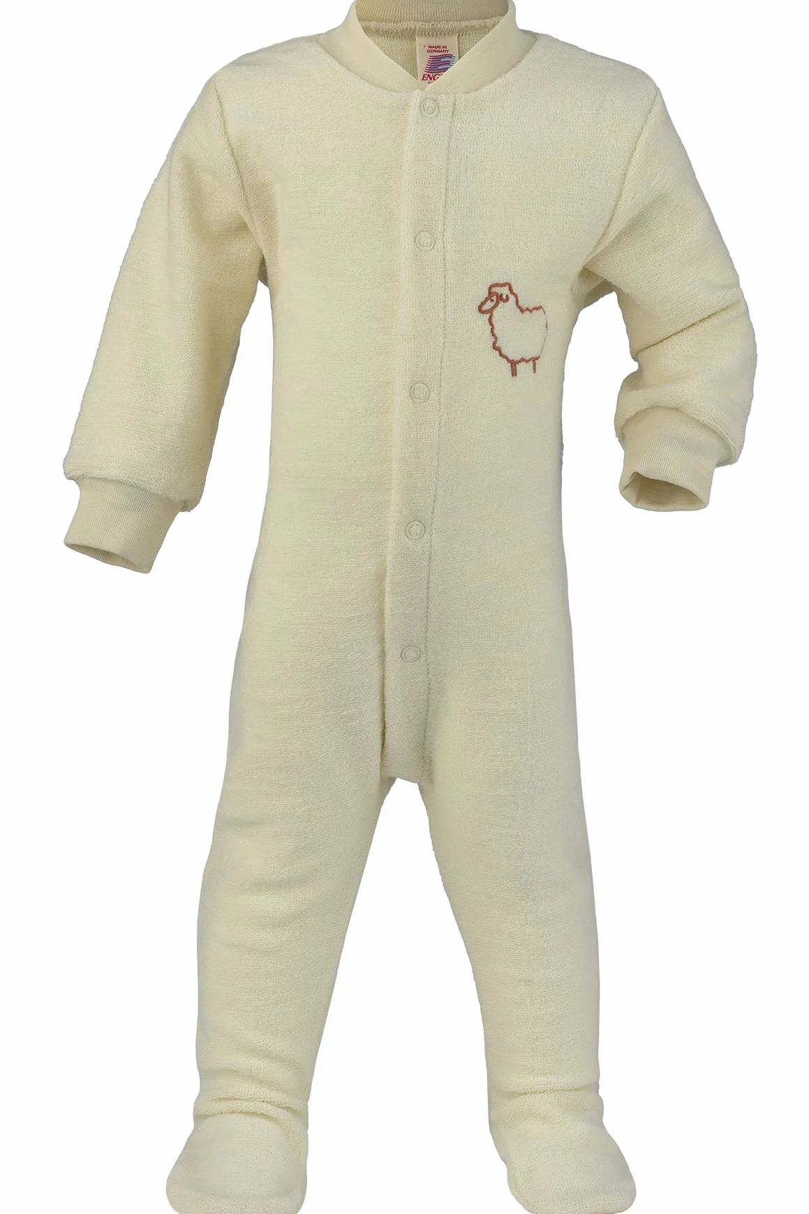 Engel Natura, Merino niemowlęta / małe dzieci piżama frotte, 100% wełna (kbT), można prać w pralce, naturalny, 62-68