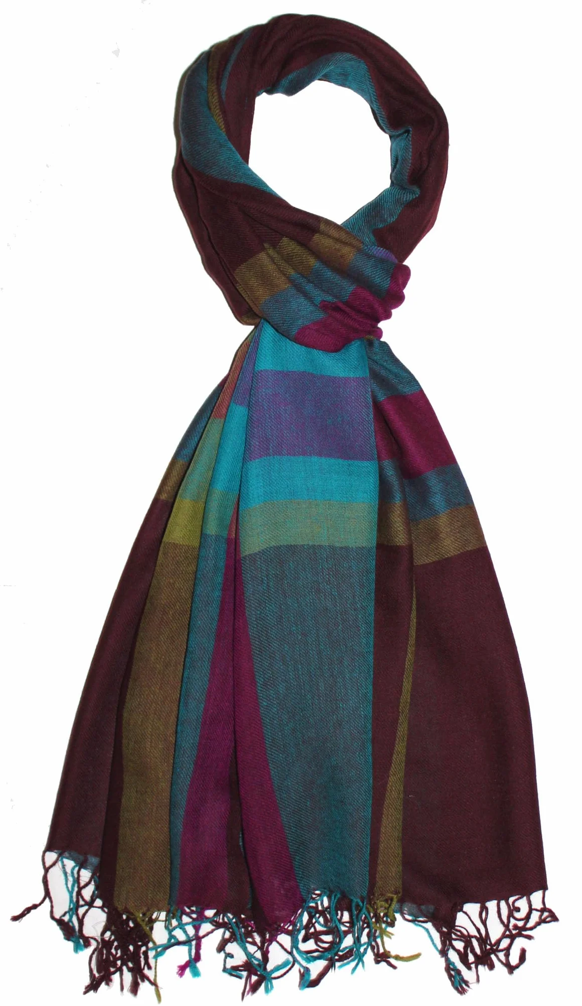 Lorenzo Cana Damski szal Pashmina szal szal 50% kaszmir 50% wełna etola chusta damska niebieski złoty jasnoniebieski 78657