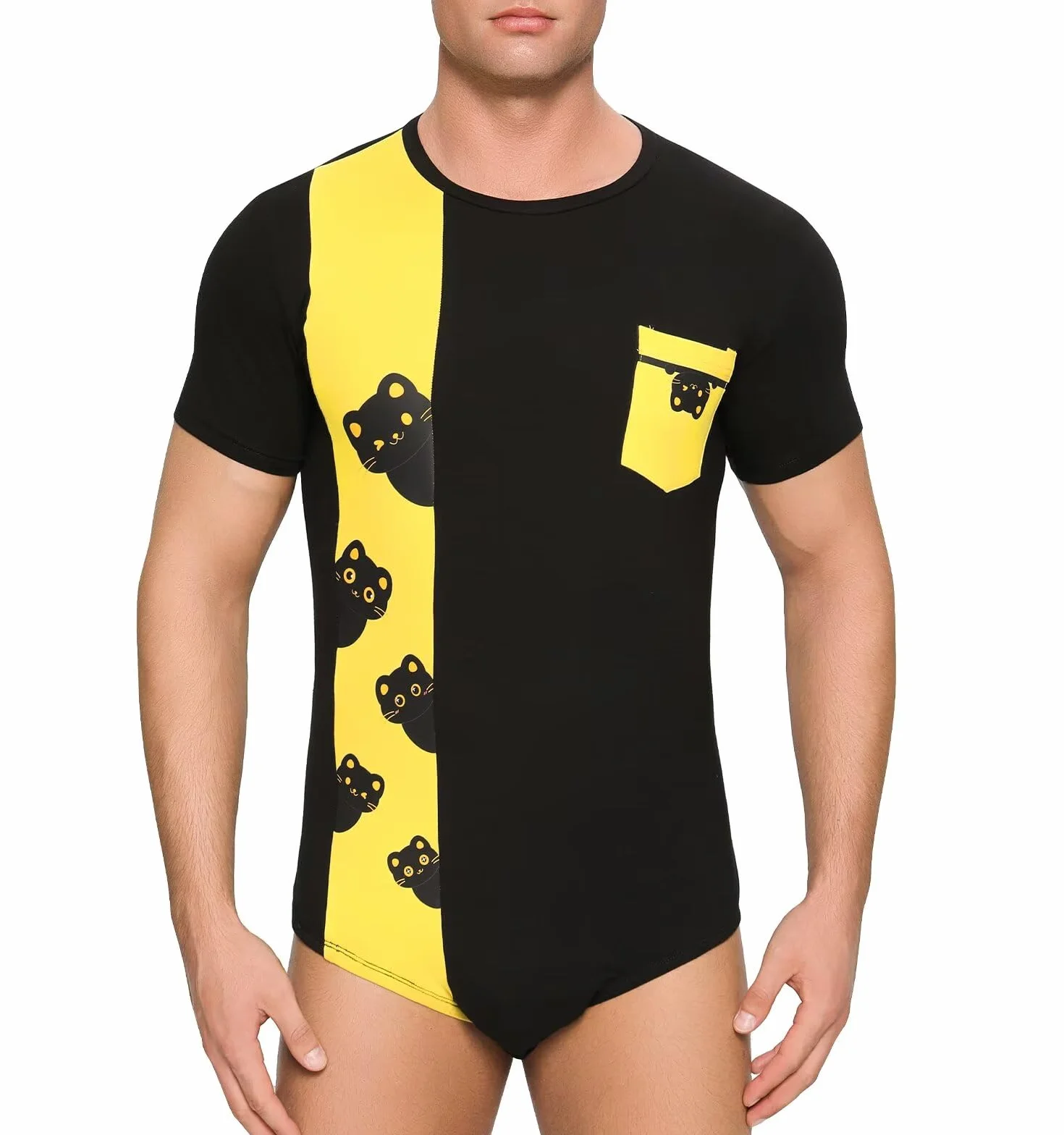 Landofgenie Mężczyźni Bawełniany Onesie Mężczyźni Body Mężczyźni Jednoczęściowy Kombinezon Body Tops