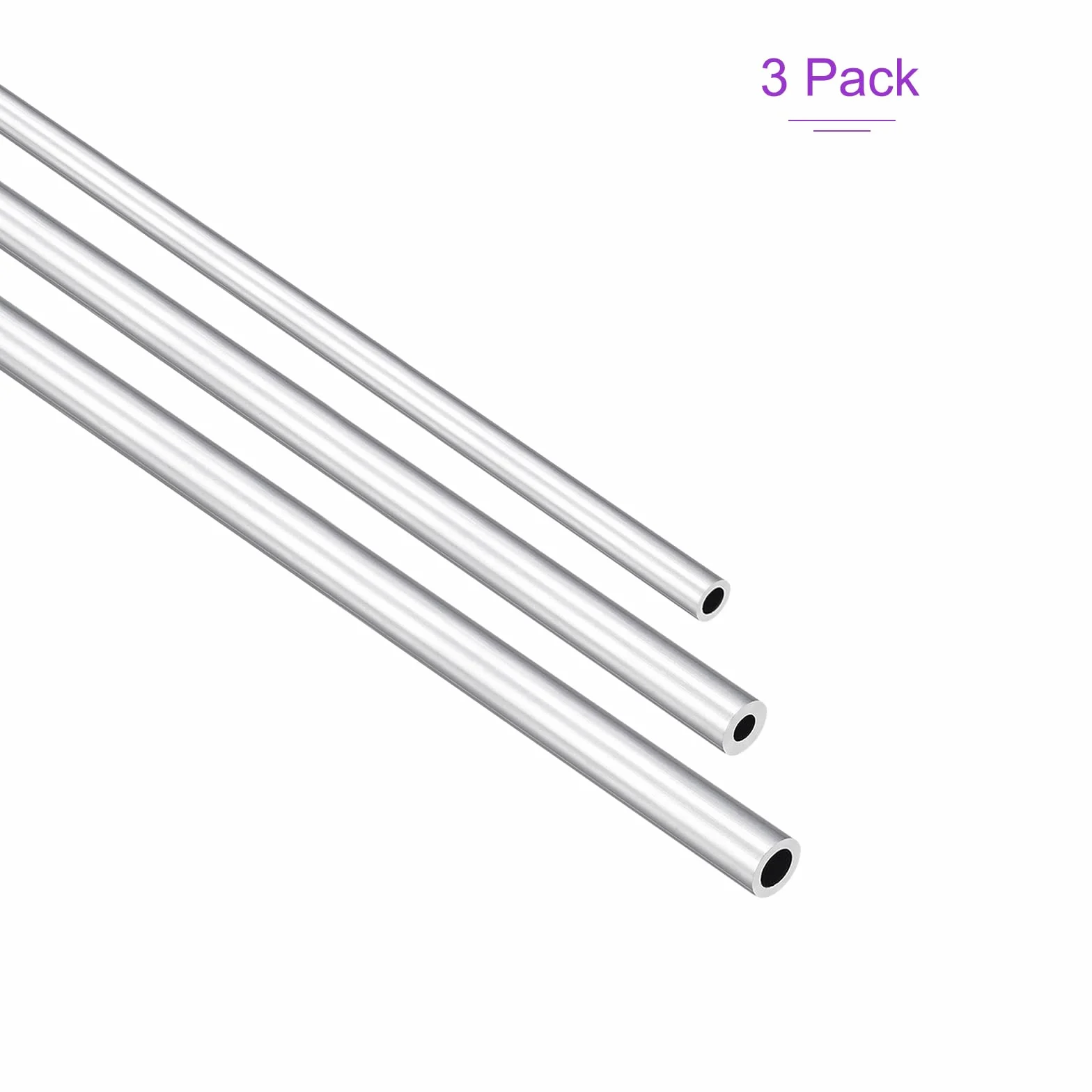 DMiotech 3-pak (3 mm 4 mm 5 mm średnica zewnętrzna x 2 mm ID) 6063 aluminiowa okrągła rura o długości 300 mm przemysłowe metalowe rury do budowy ram maszyn projekty DIY