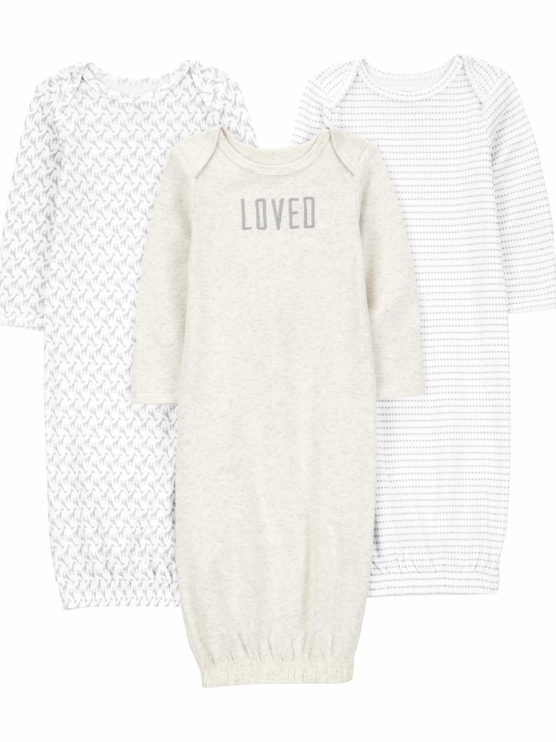 Simple Joys by Carter's Unisex Baby 3-pak neutralna bawełniana koszula nocna