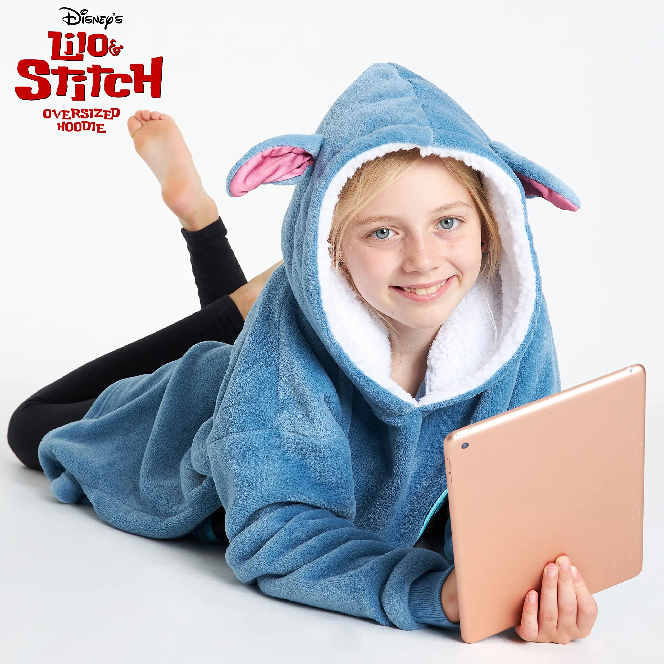 Disney Bluzy dla dziewczynek, dziecięca bluza z kapturem oversize, Stitch Minnie Mickey Disney Gifts