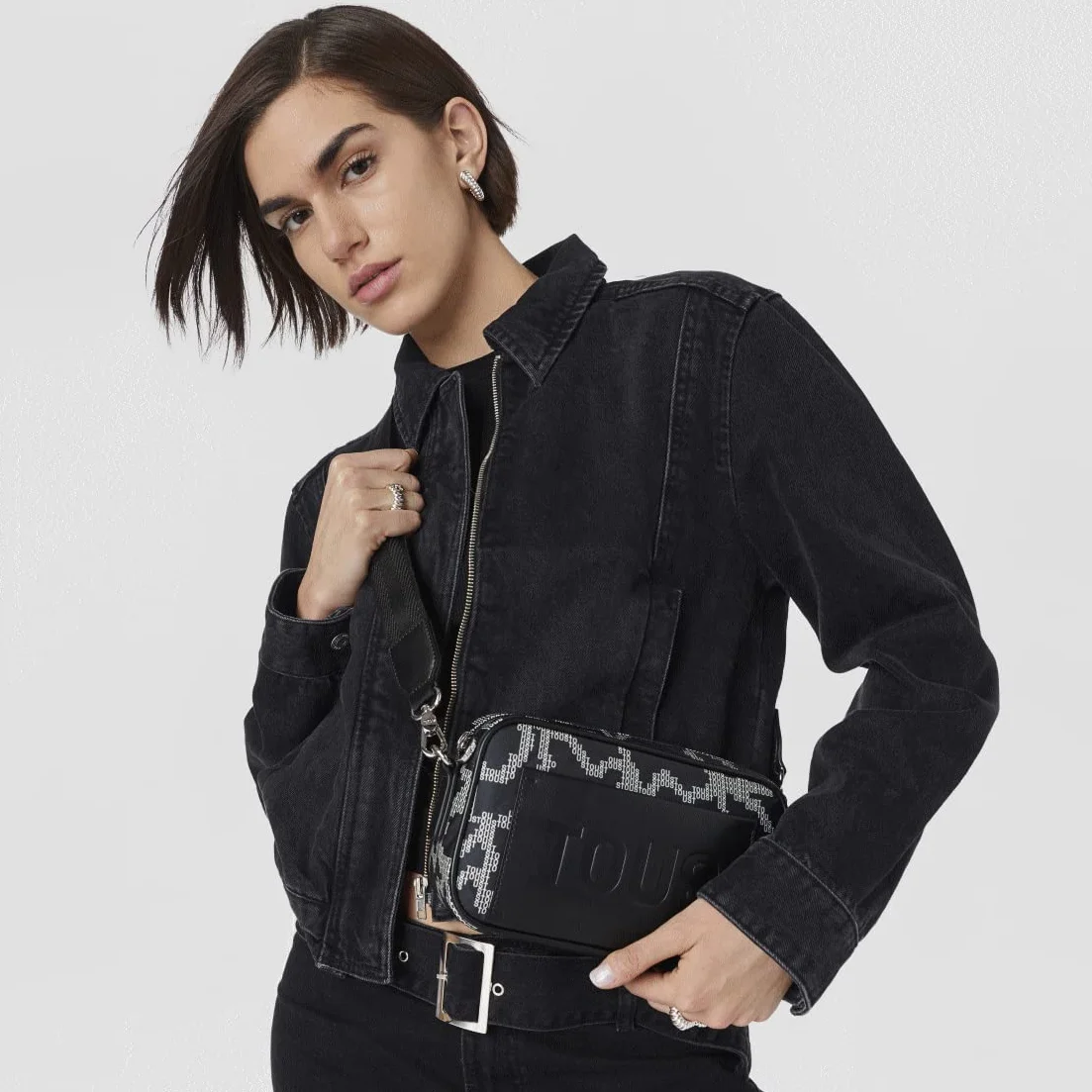 TOUS Kaos Pix Soft torba na ramię reporter czarna, Czarny (Black)