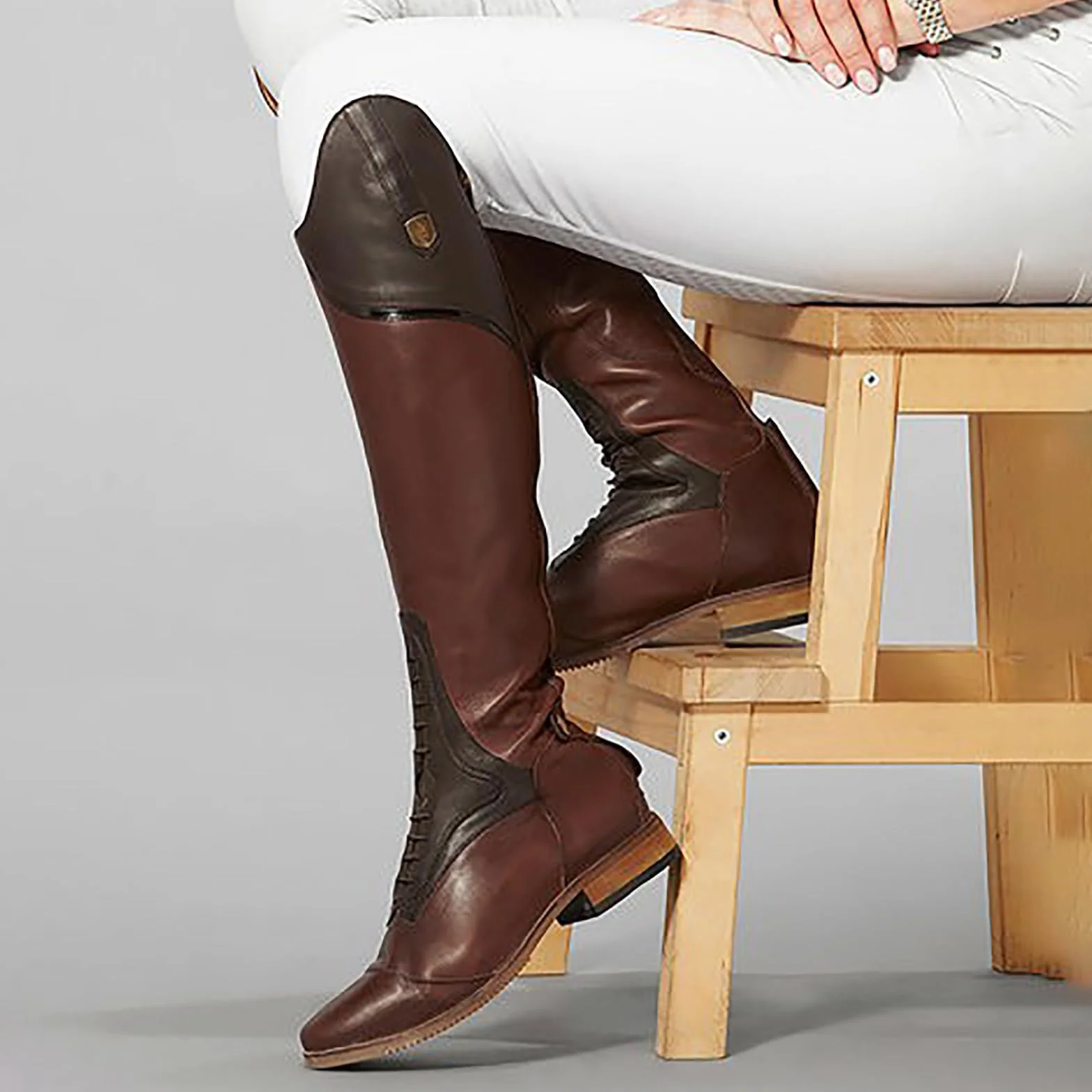 Buty Jeździeckie Wysokie Jesienne 34-48 Antypoślizgowe Zamek Błyskawiczny 3-5cm Czarny