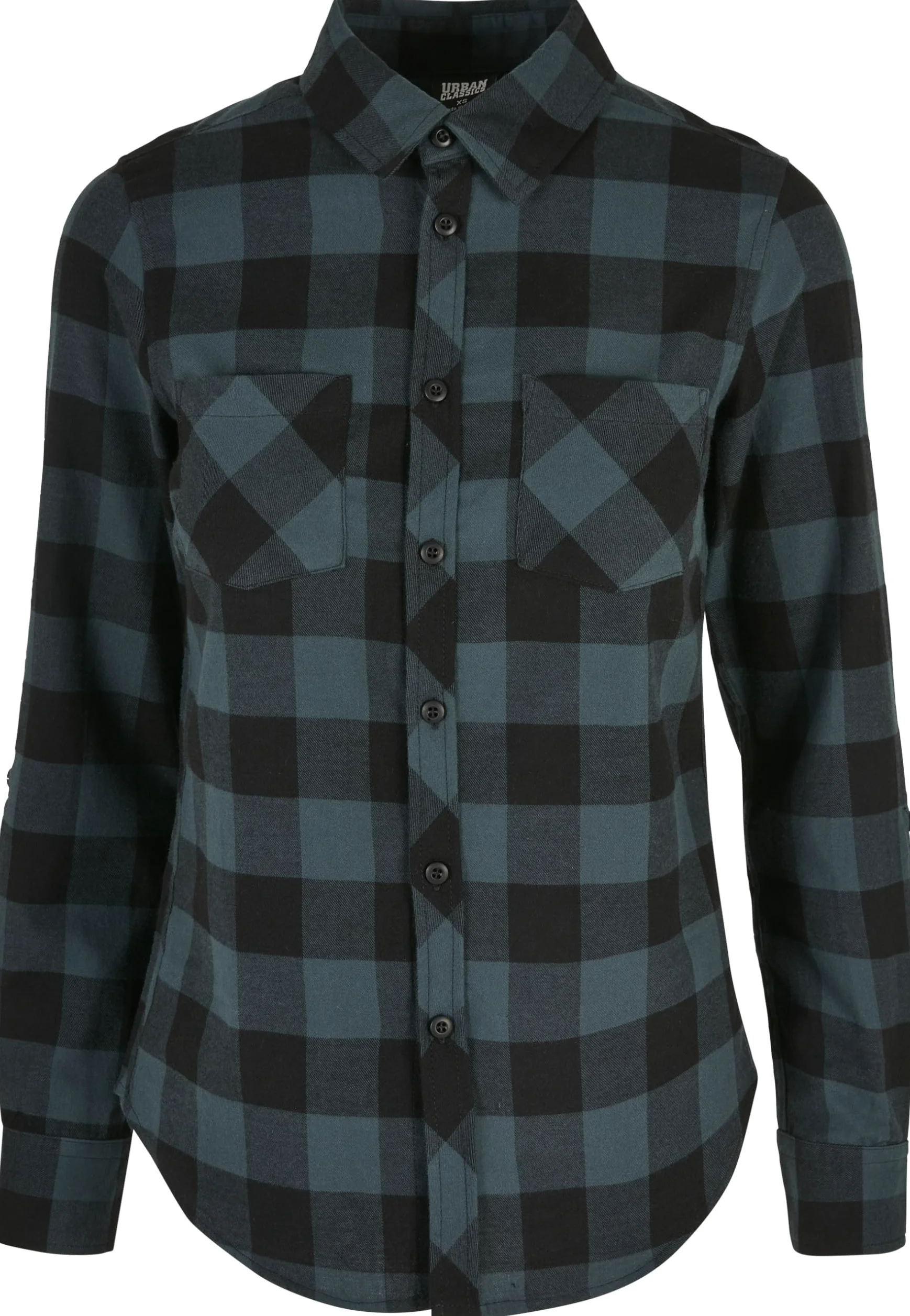 Urban Classics Ladies Turnup Checked Flanell Shirt Koszula Kobiety , Jasper/czarny , M