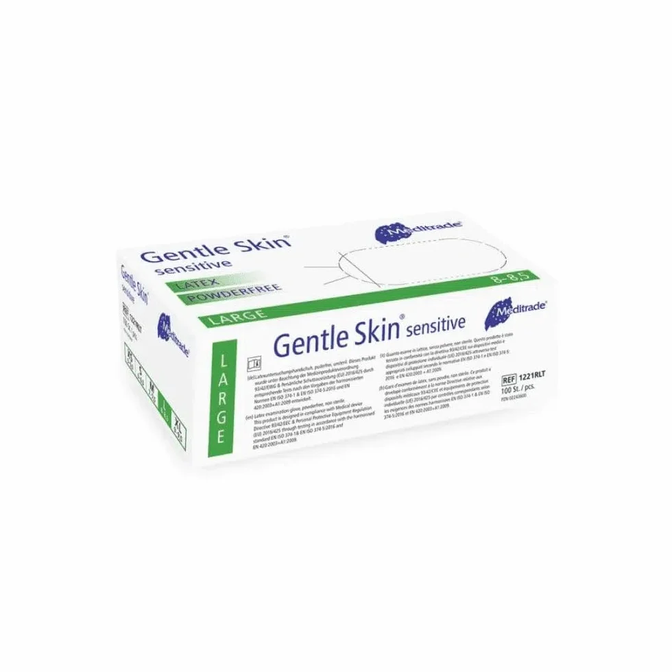 100 rękawiczek lateksowych Gentle Skin Sensitive - bez talku - niesterylne - rozm. L