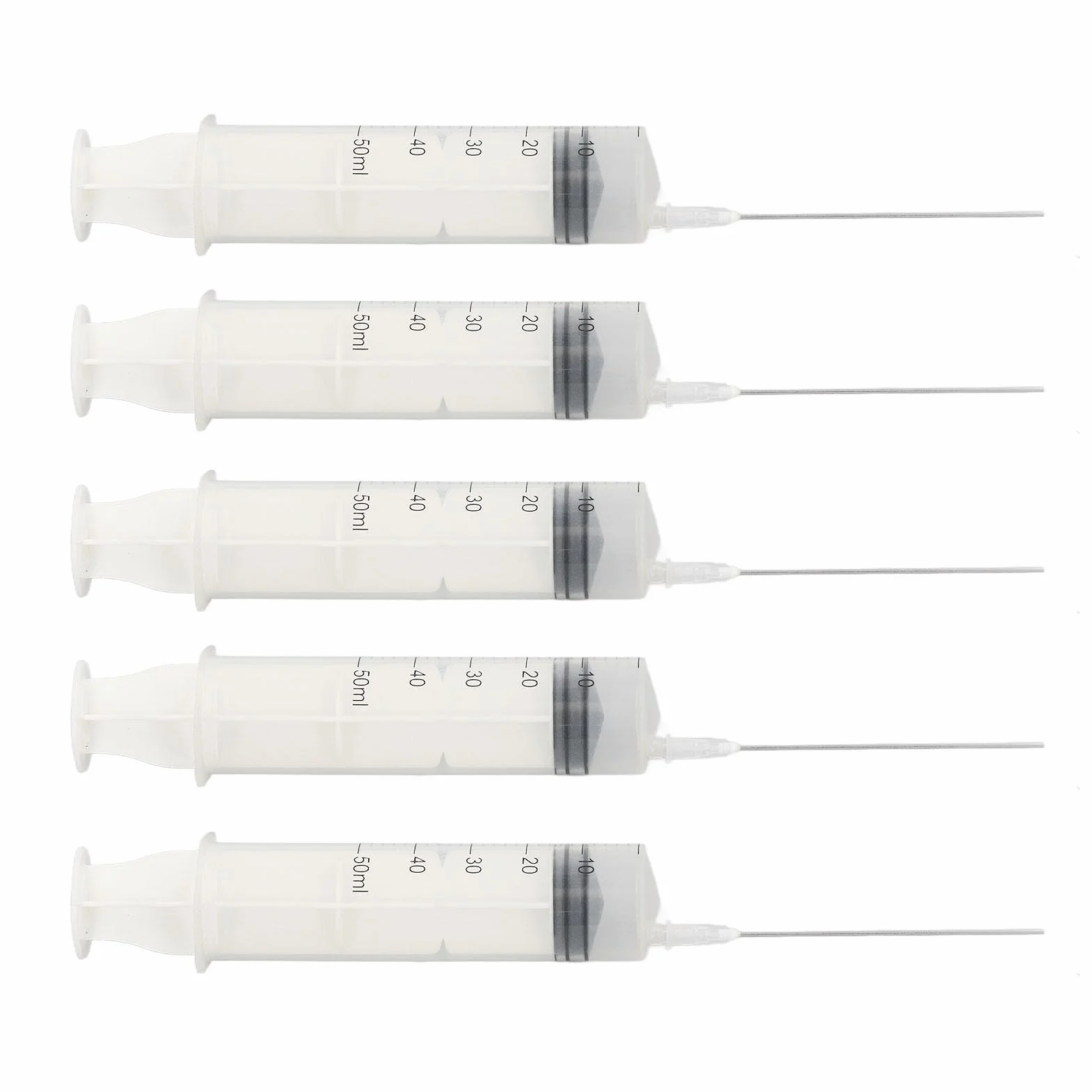 50ml Strzykawka do Tuszów 5 Sztuk z Podziałką | Zestaw Strzykawek do Drukarek i Laboratorium | Precyzyjne Dozowanie Atramentu i Eksperymentów | Wielofunkcyjna Skala | Strzykawki do Tuszów