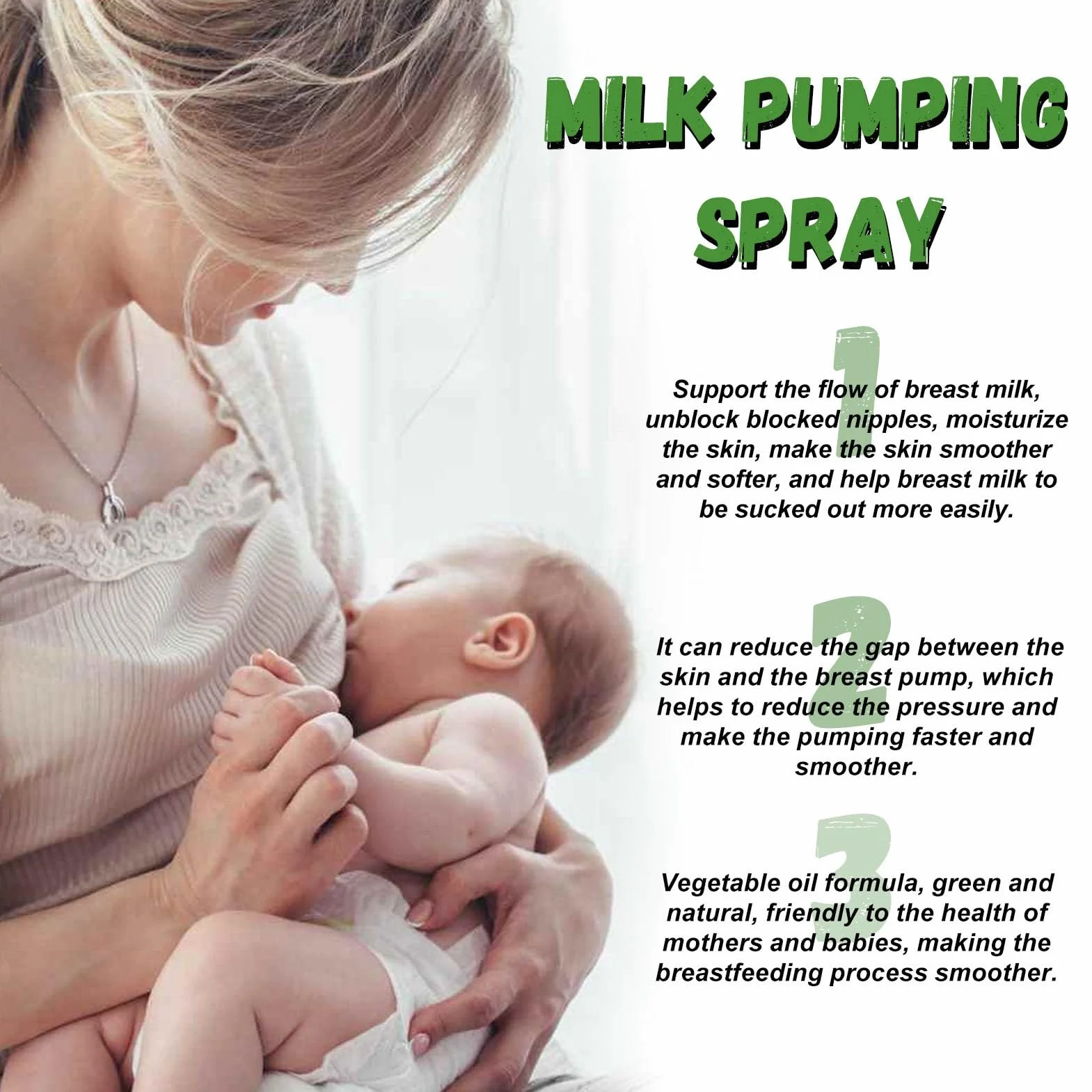 Spray do pompowania piersi, 2 szt., 118 ml, spray do pompowania mleka, nawilżający, odblokowujący sutki, pompka lubrykant w sprayu do karmienia piersią
