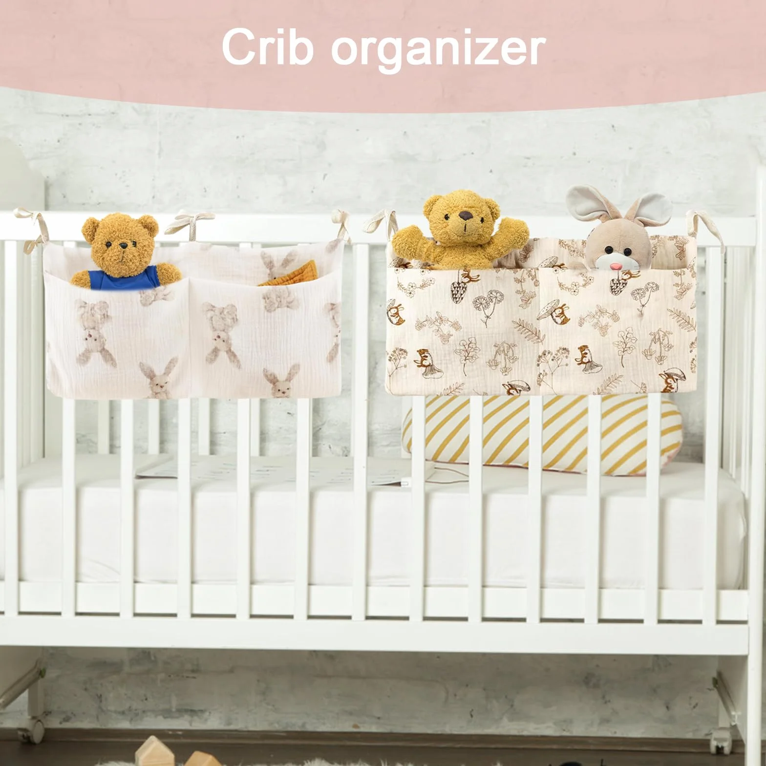 Wisząca torba na łóżeczko, kieszeń do przechowywania pieluch Organizer do pokoju dziecięcego, łóżeczka, organizer, łóżeczko, do przechowywania ubrań, pieluch, zabawek