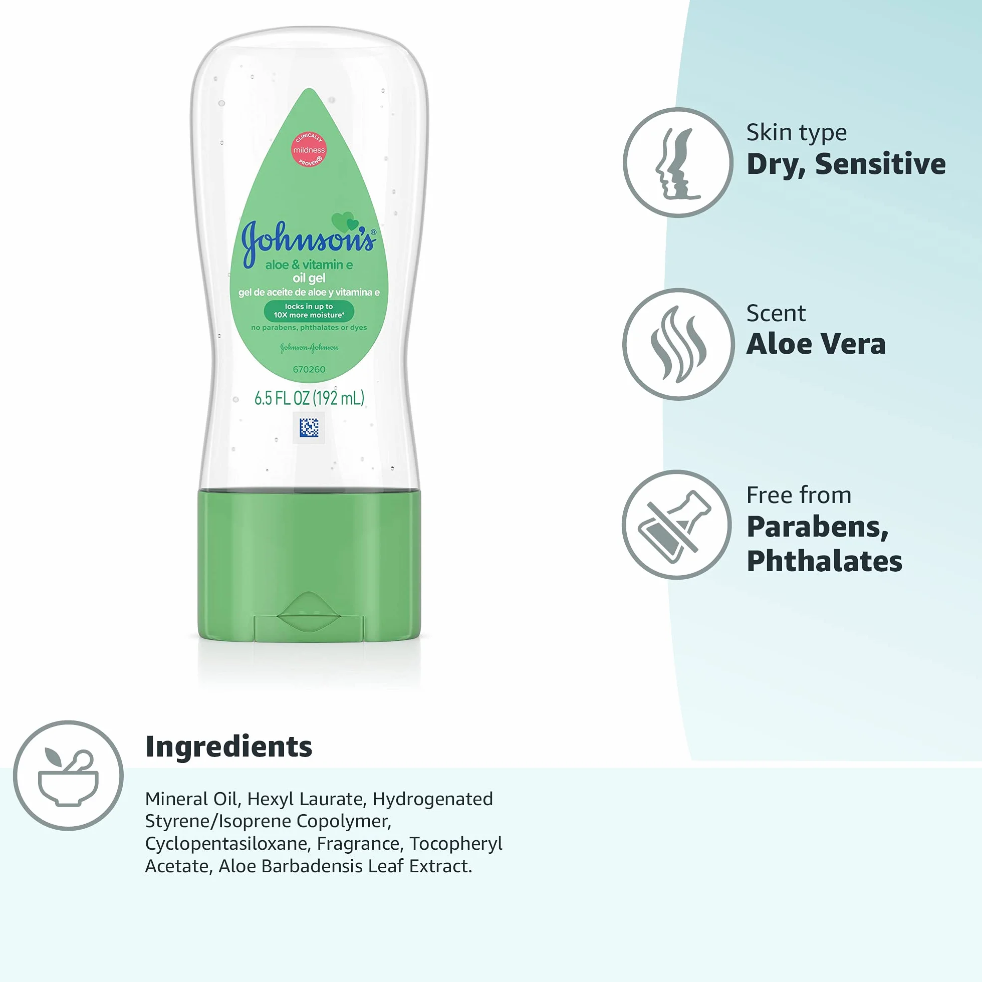 Johnson & Johnson 3296 Baby Gel olejek z aloesem i witaminą e