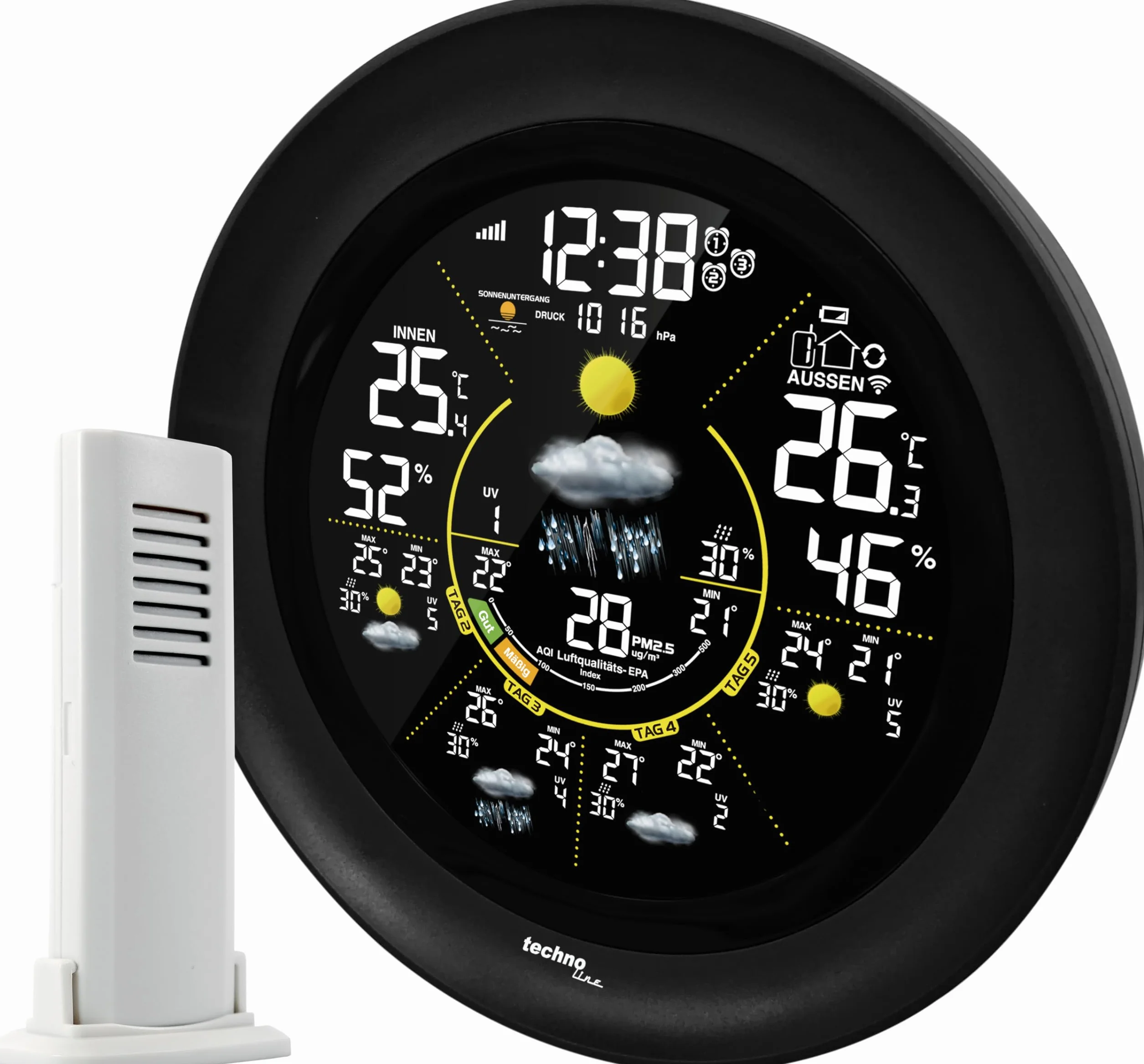 WD3040 internetowa stacja pogodowa, elegancki specjalny design, regionalna prognoza pogody, temperatura, korzystanie z aplikacji pogodowej, dodatkowe dane na smartfonie