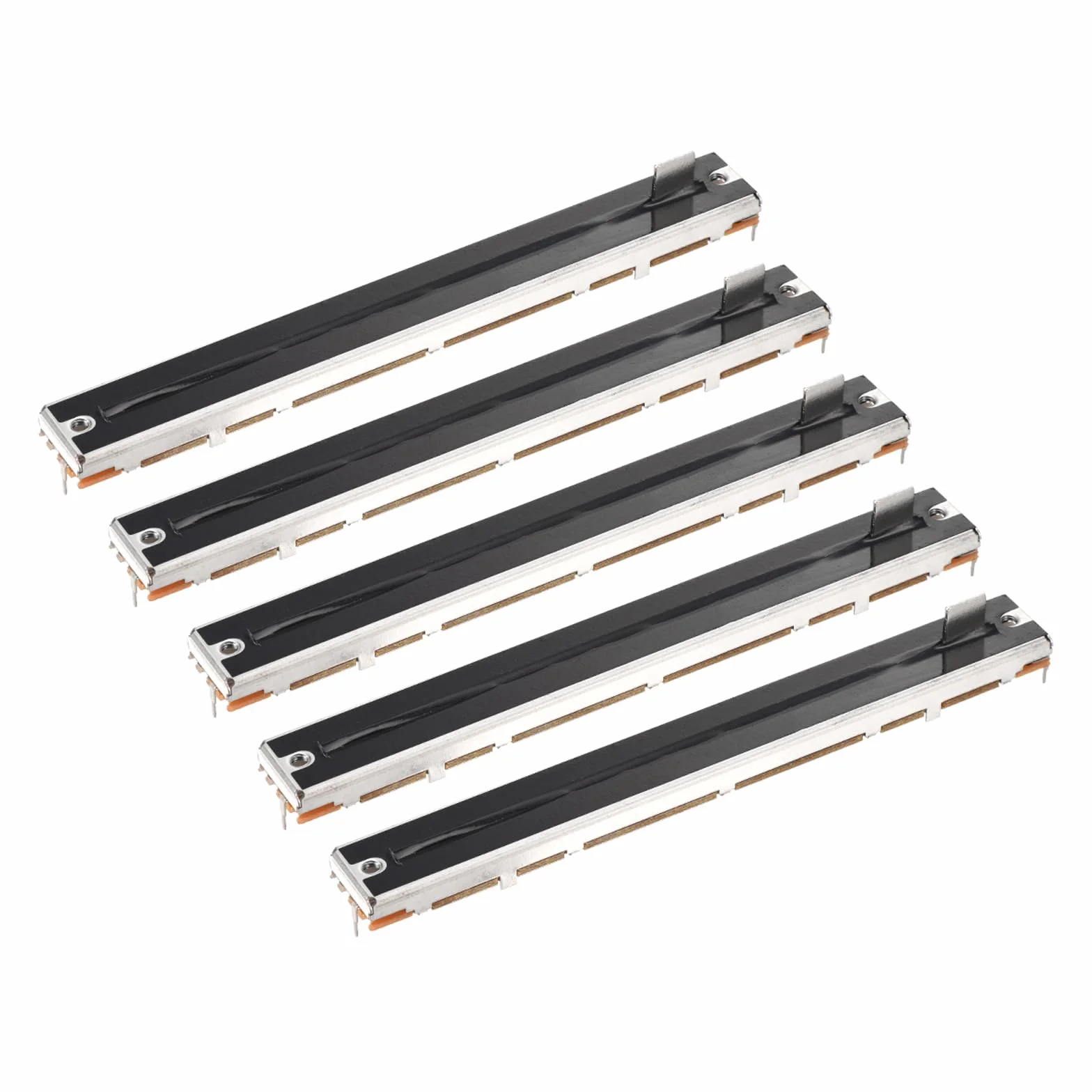 QUARKZMAN 5 szt. Potencjometr liniowy prosty prosty poślizg 3-pinowy B10K 128 mm (L) skok 100 mm uchwyt 8x8mm zmienny rezystor mikser elektroniczny Potencjometr