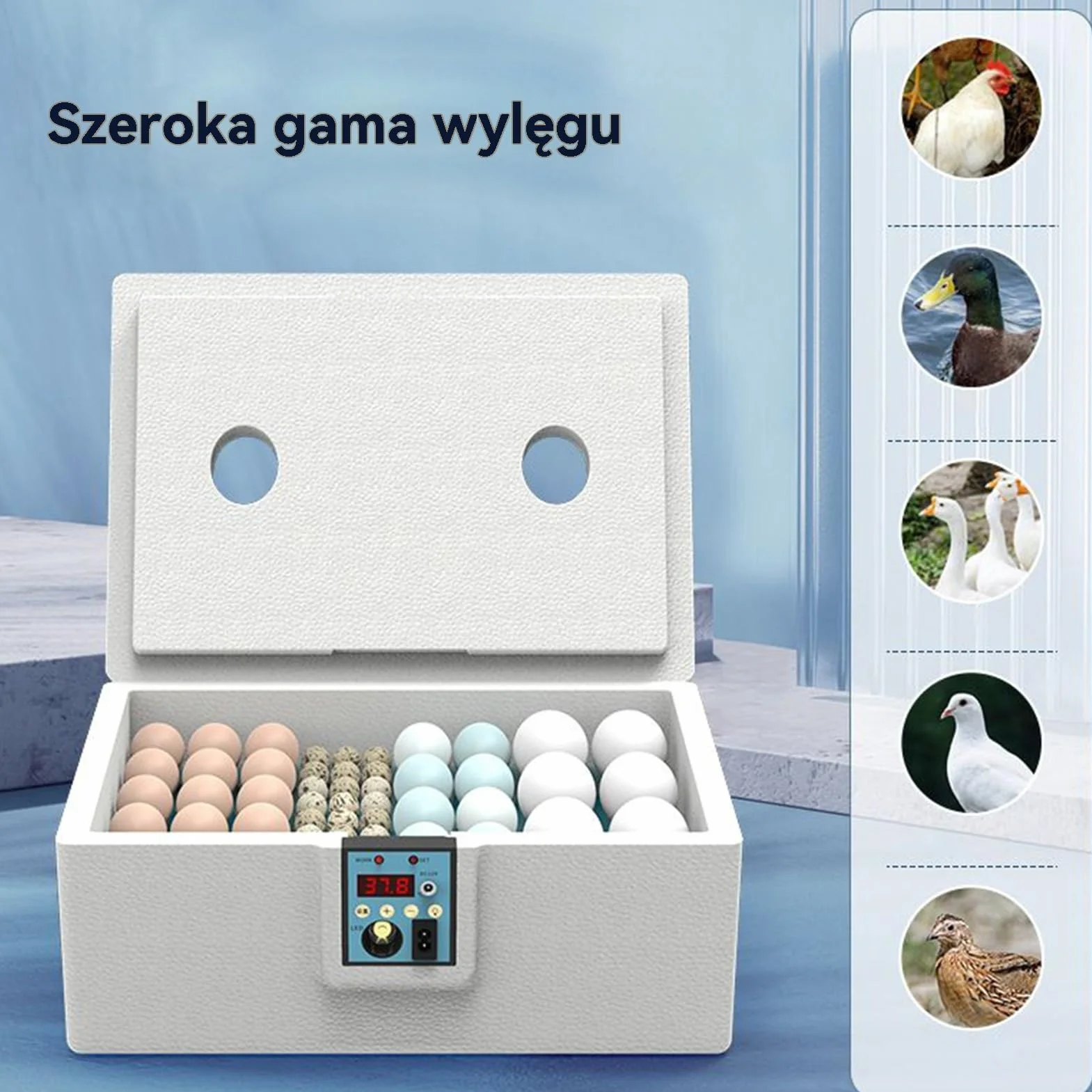 Inkubator dla jaj, inkubator laski,10-25 jaj inkubator drobiu | Automatyczne obracanie drób Brooder Intelligent Coop Hatcher for Farm Laboratory