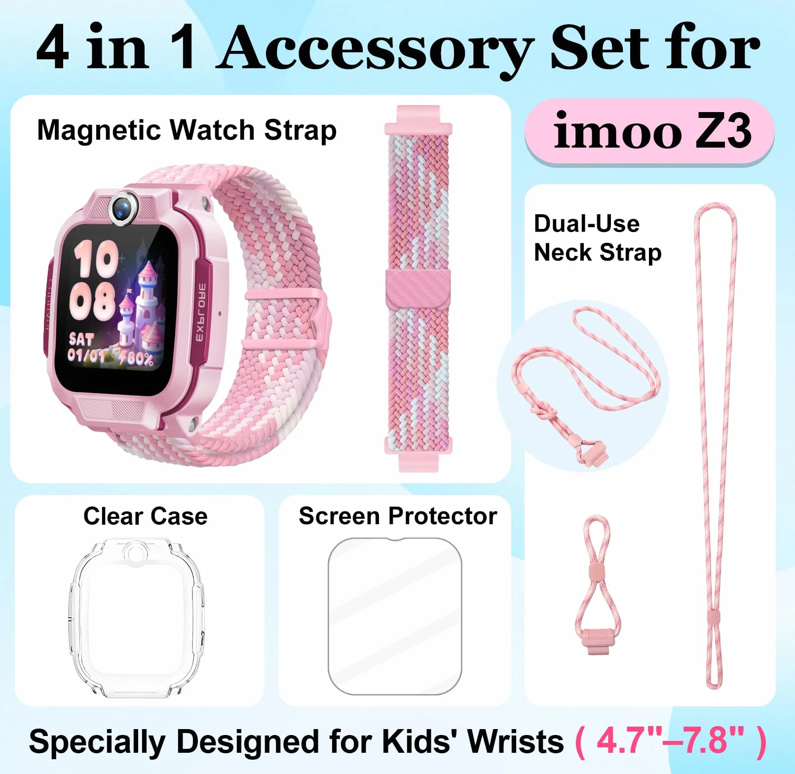 Generisch Z1 Kids Smartwatch zestaw akcesoriów - kompatybilny z telefonem imoo Watch