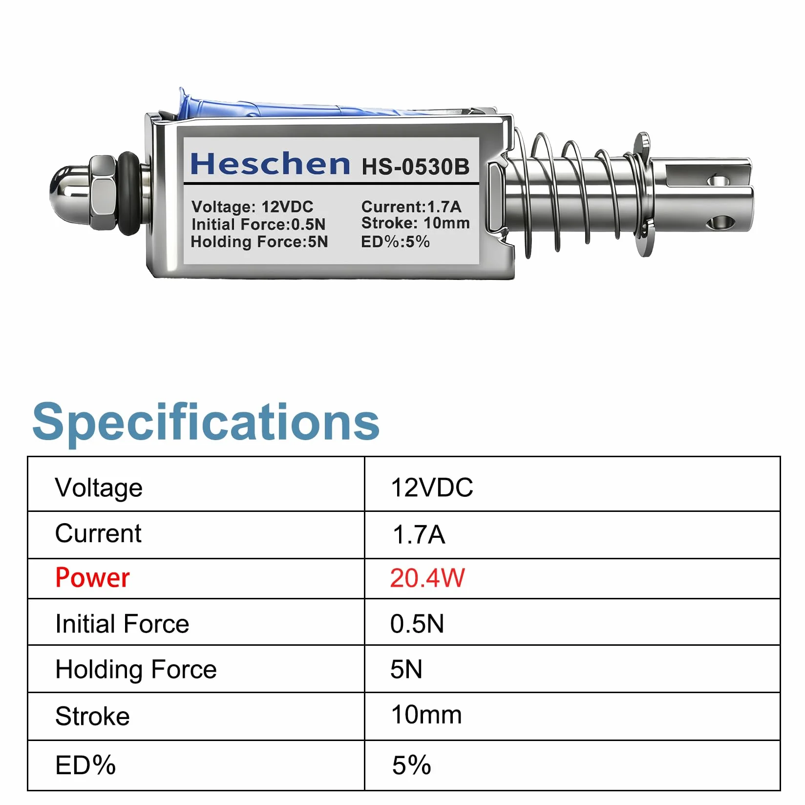 Hechen elektromagnes elektromagnetyczny HS-0530B DC 12V 4N 10 mm pociągnięcie pociągnięcie typu otwarta rama