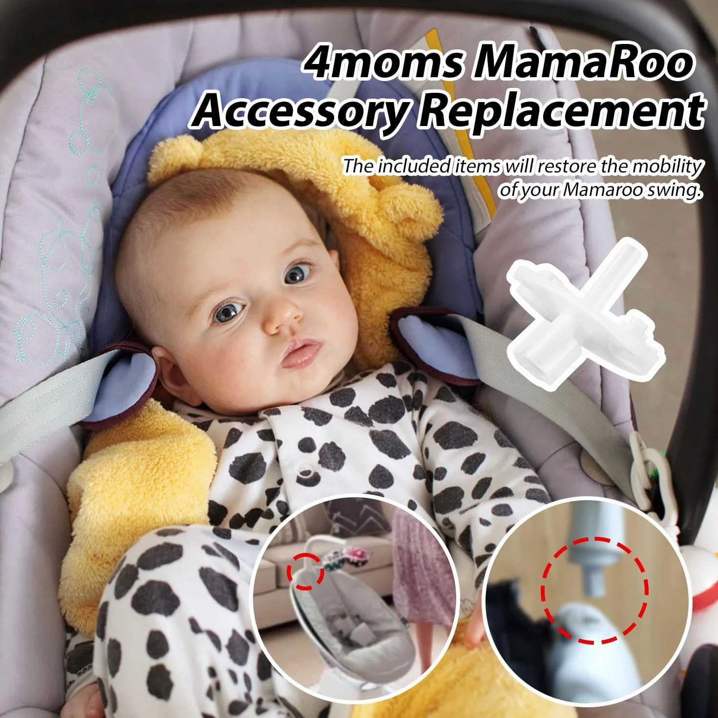 Zlacze Mobilne Zamienne do 4moms Mamaroo, Mocowanie do Stojaka na Zabawki Kompatybilne Ze Stojakiem na Zabawki 4moms Mamaroo Model 1037